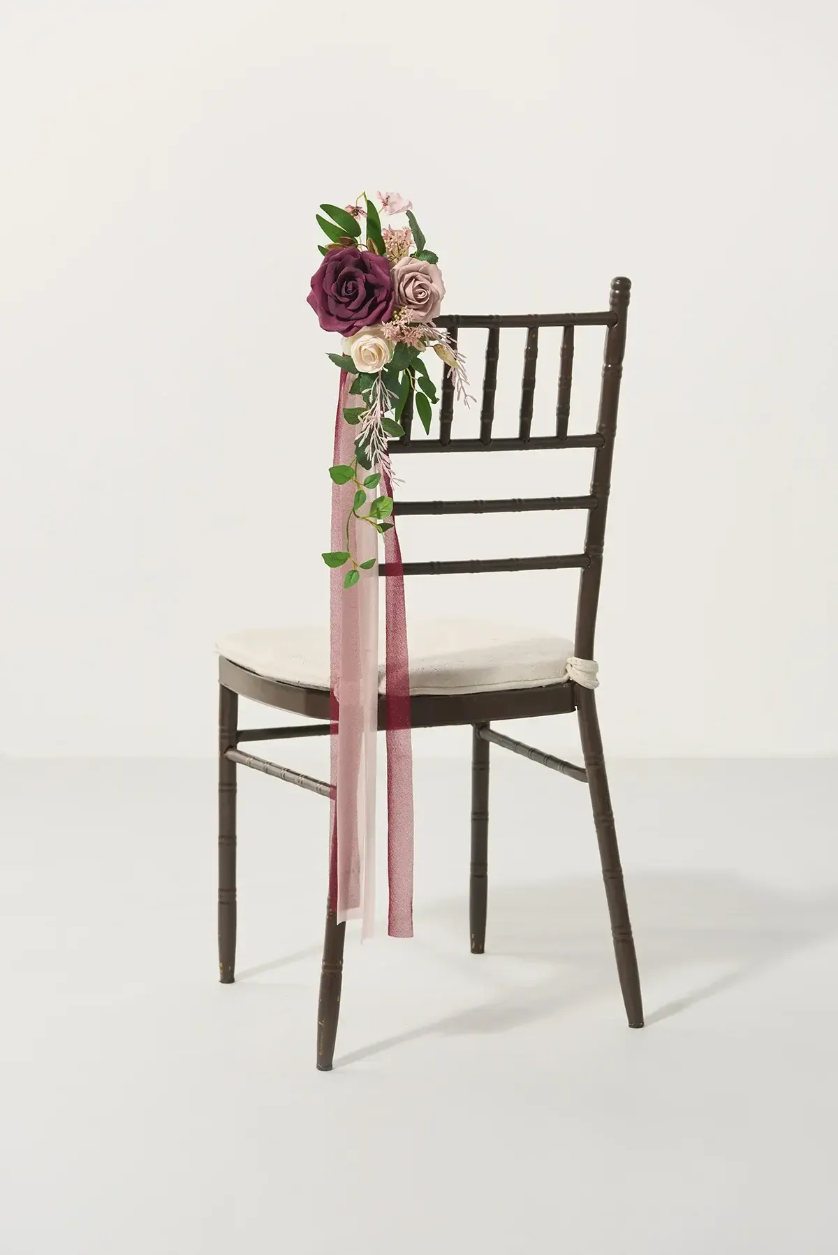 Marsala and Blush Aisle Flowers