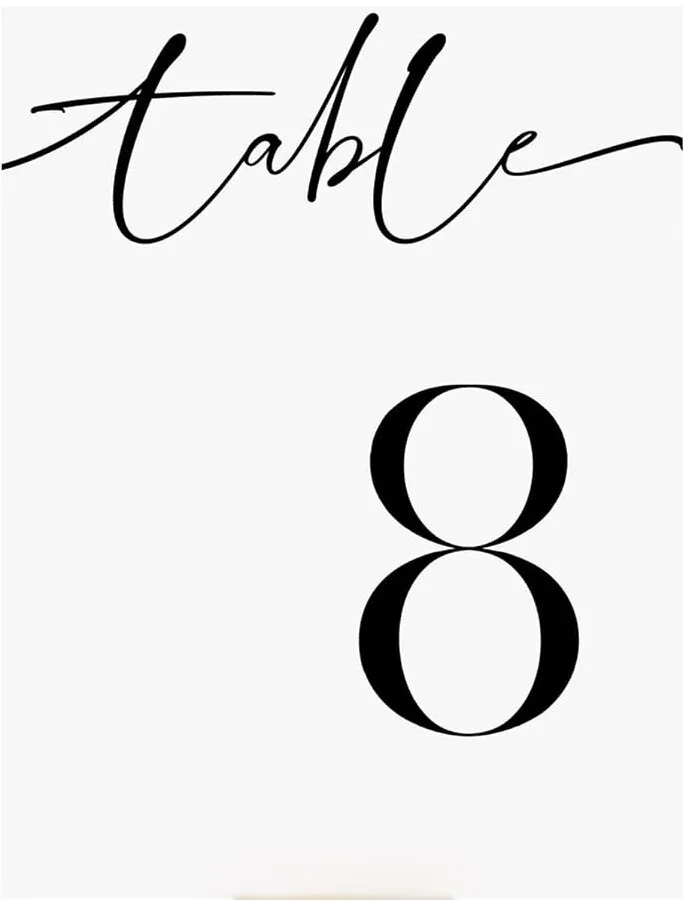 Table Numbers - Black Set 3
