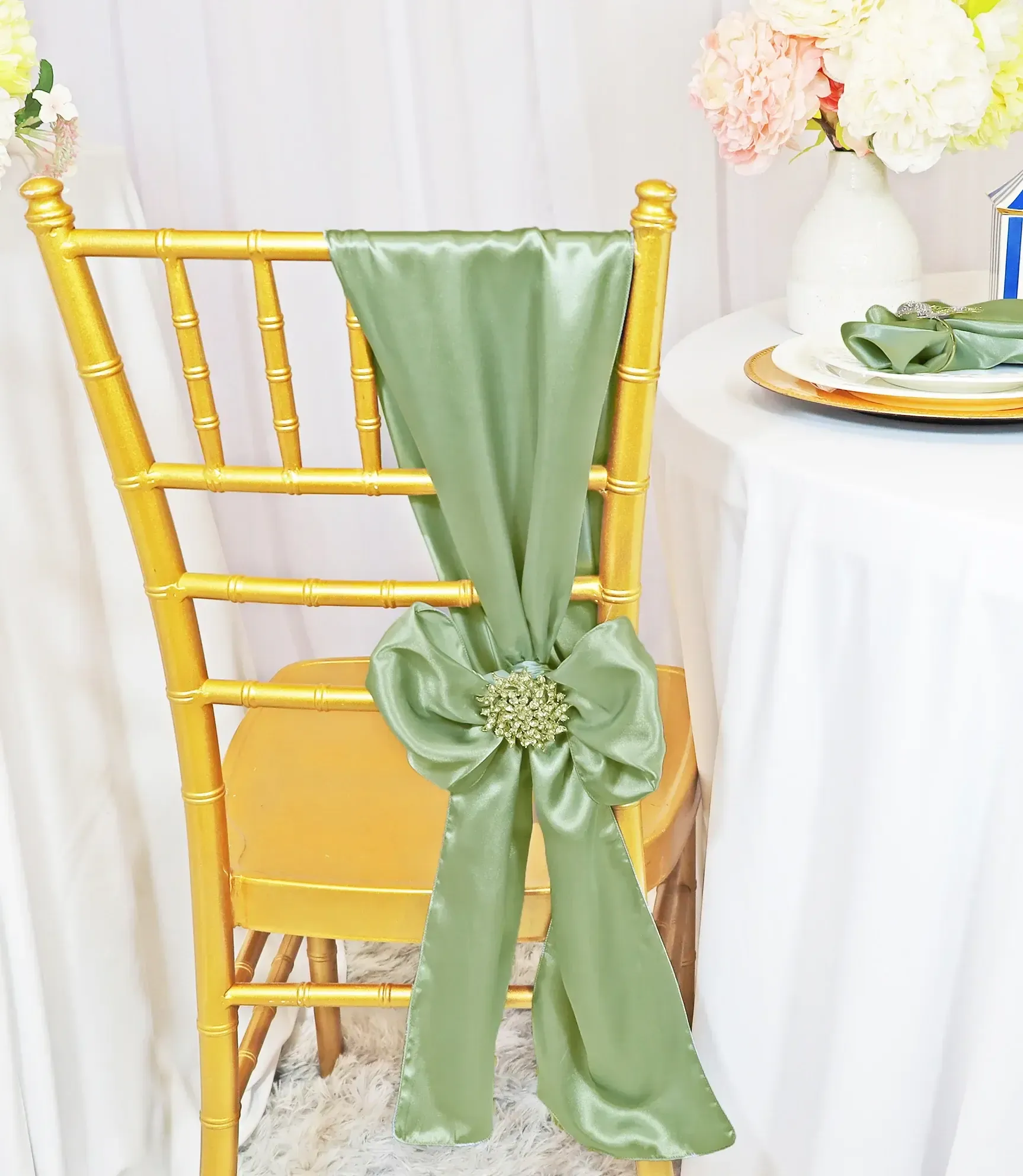 Sage Green Satin Sashes