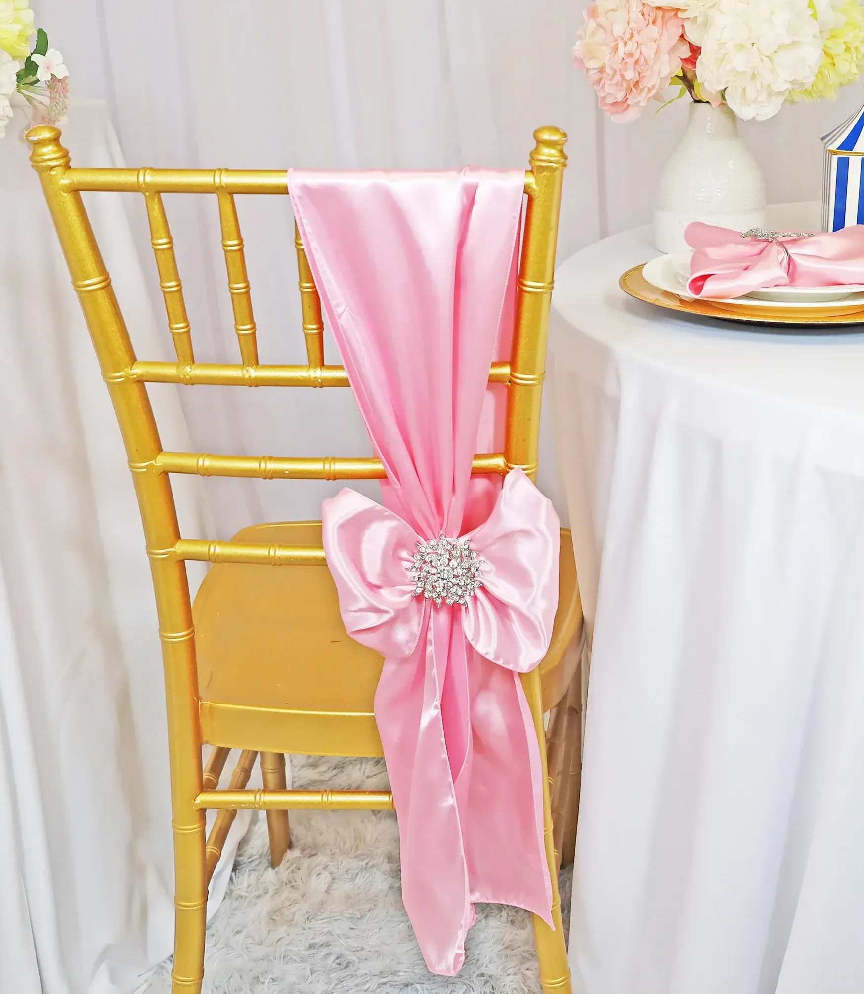 Pink Satin Sashes