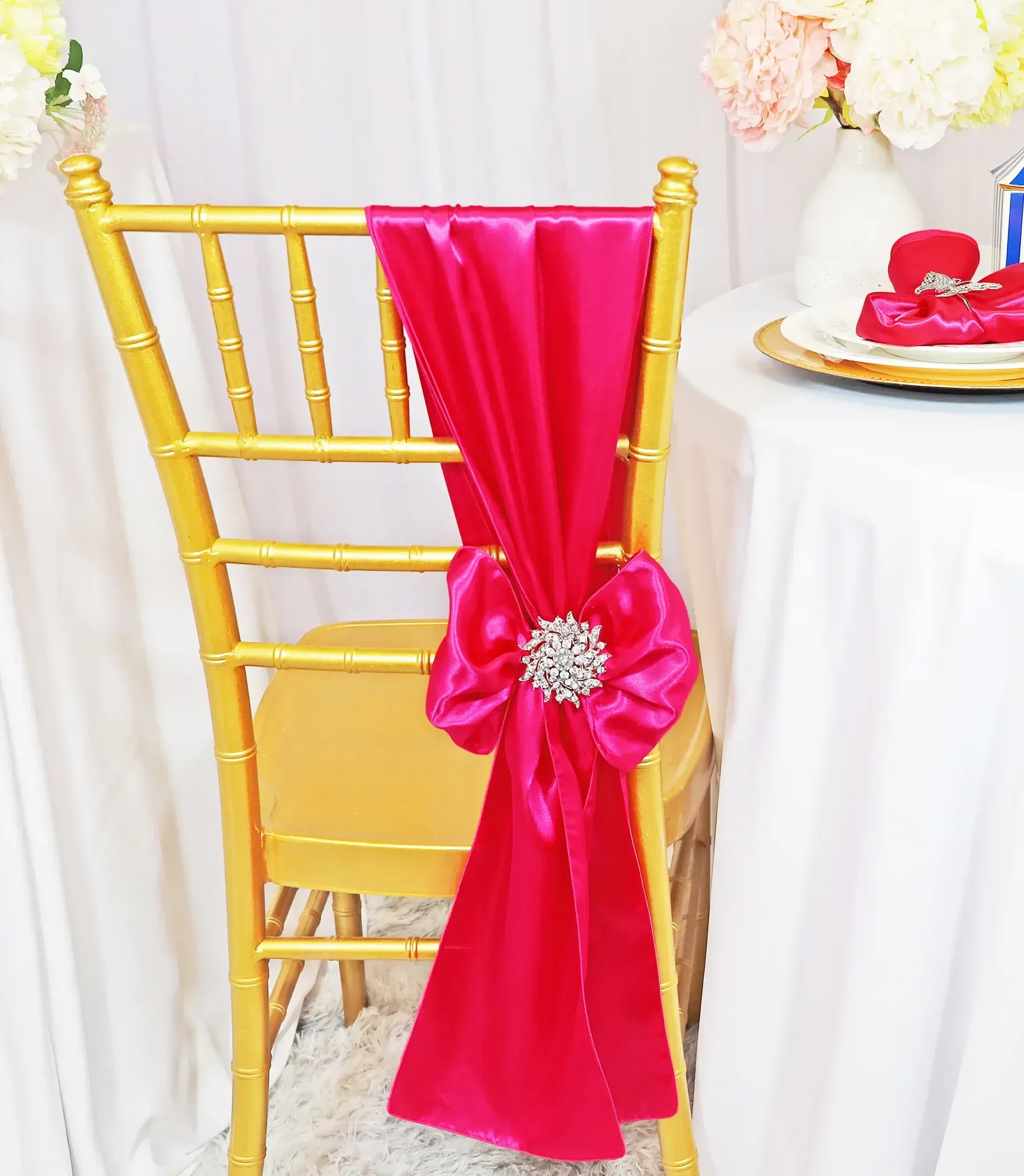 Fuchsia Satin Sashes