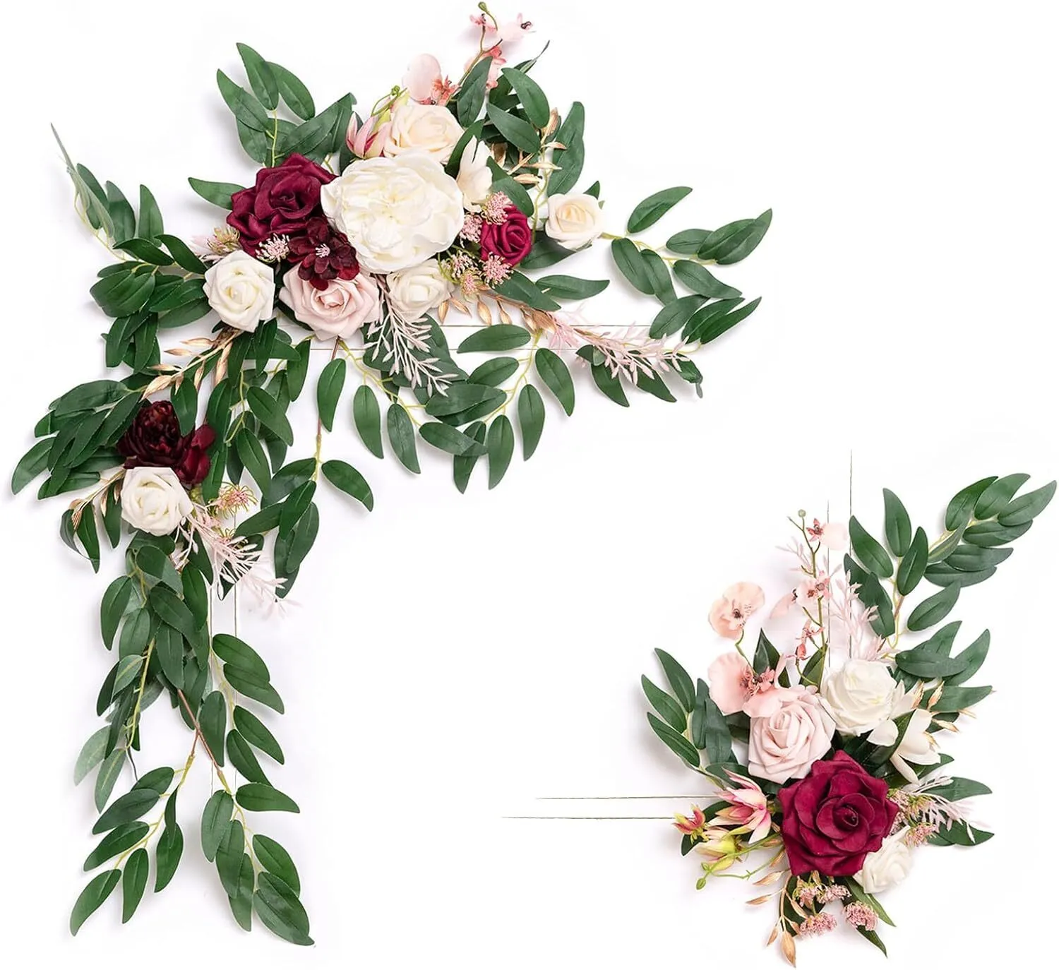 Marsala and Blush Asymmetrical Sign Flowers