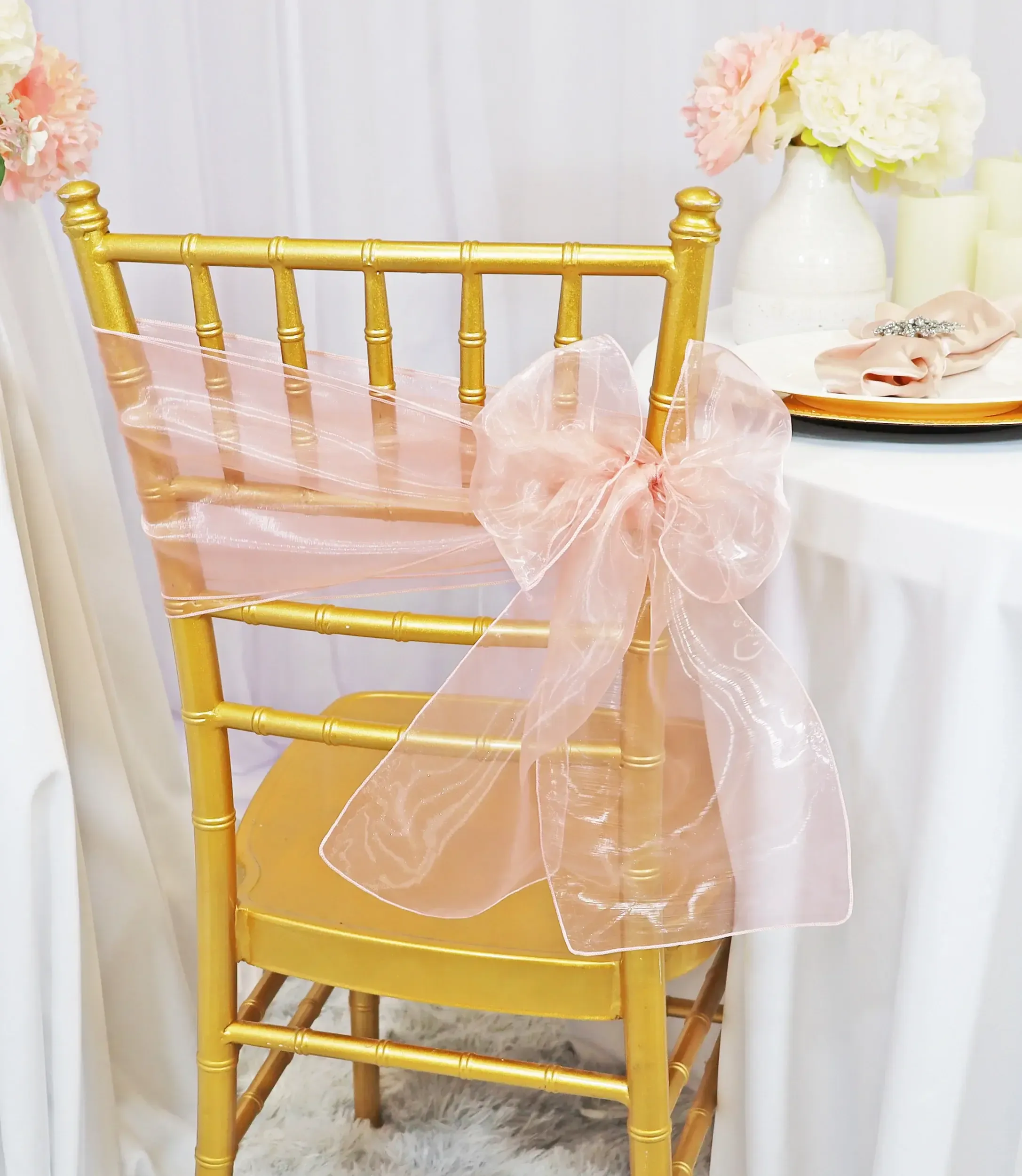 Blush Pink Organza Sashes