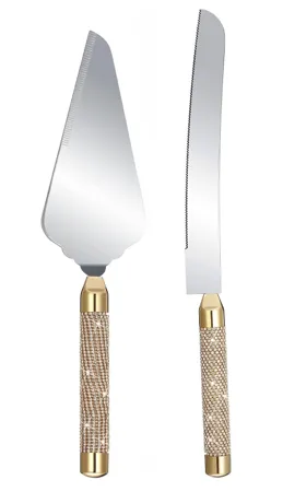 Gold Bling Cake Cutting Set