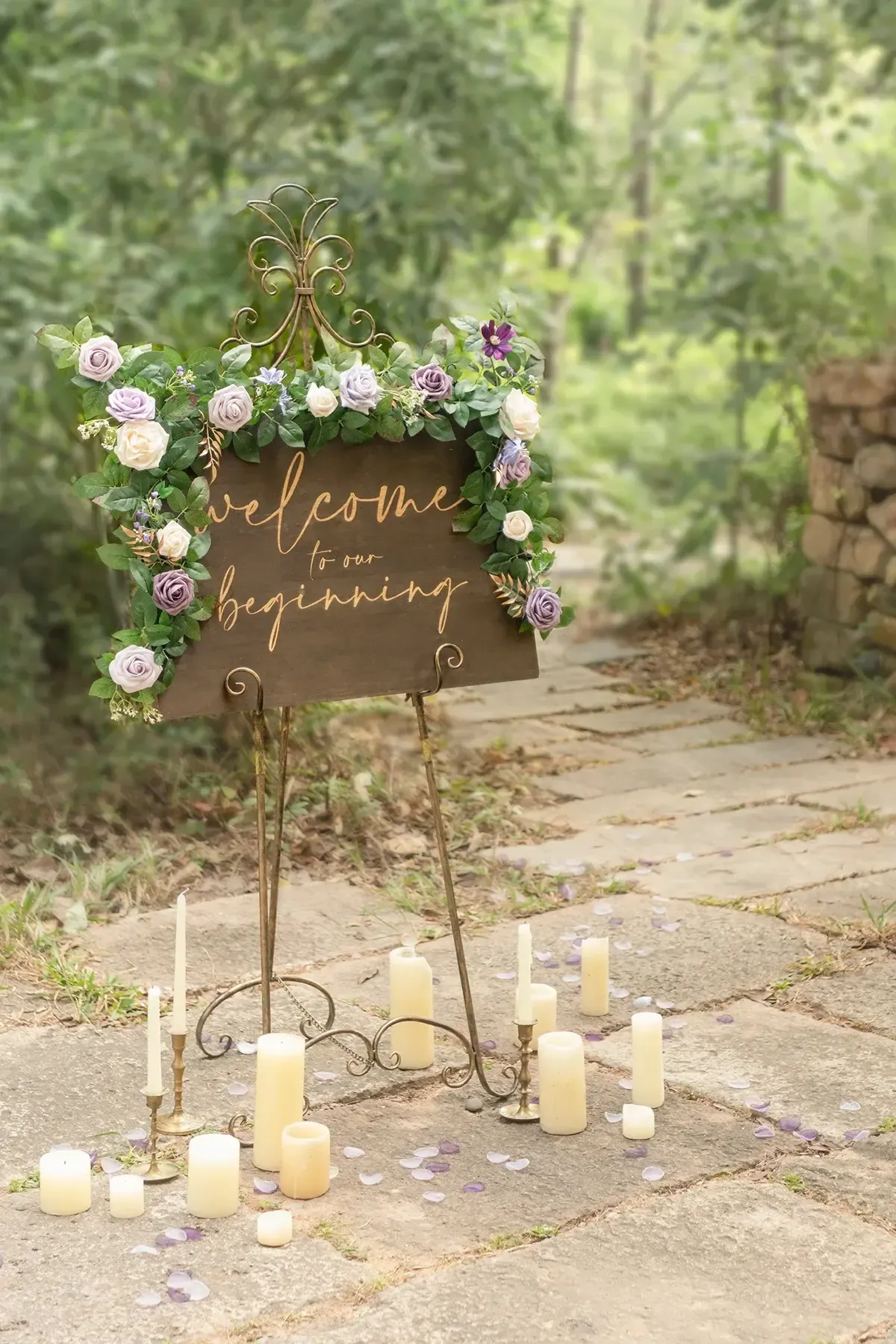 Lilac and Gold Sign Garland