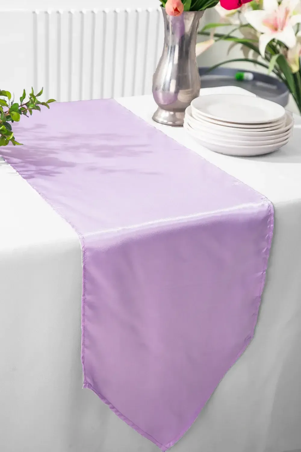 Lavender Satin Table Runners