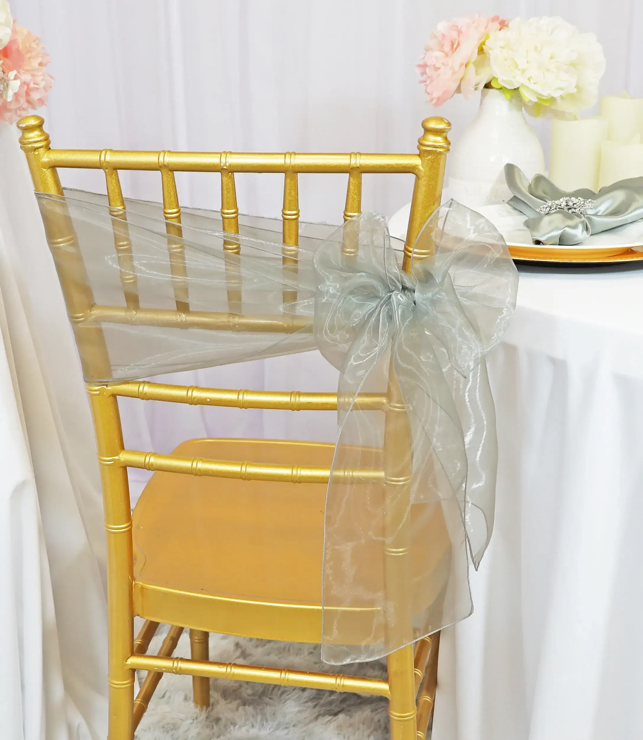 Silver Organza Sashes