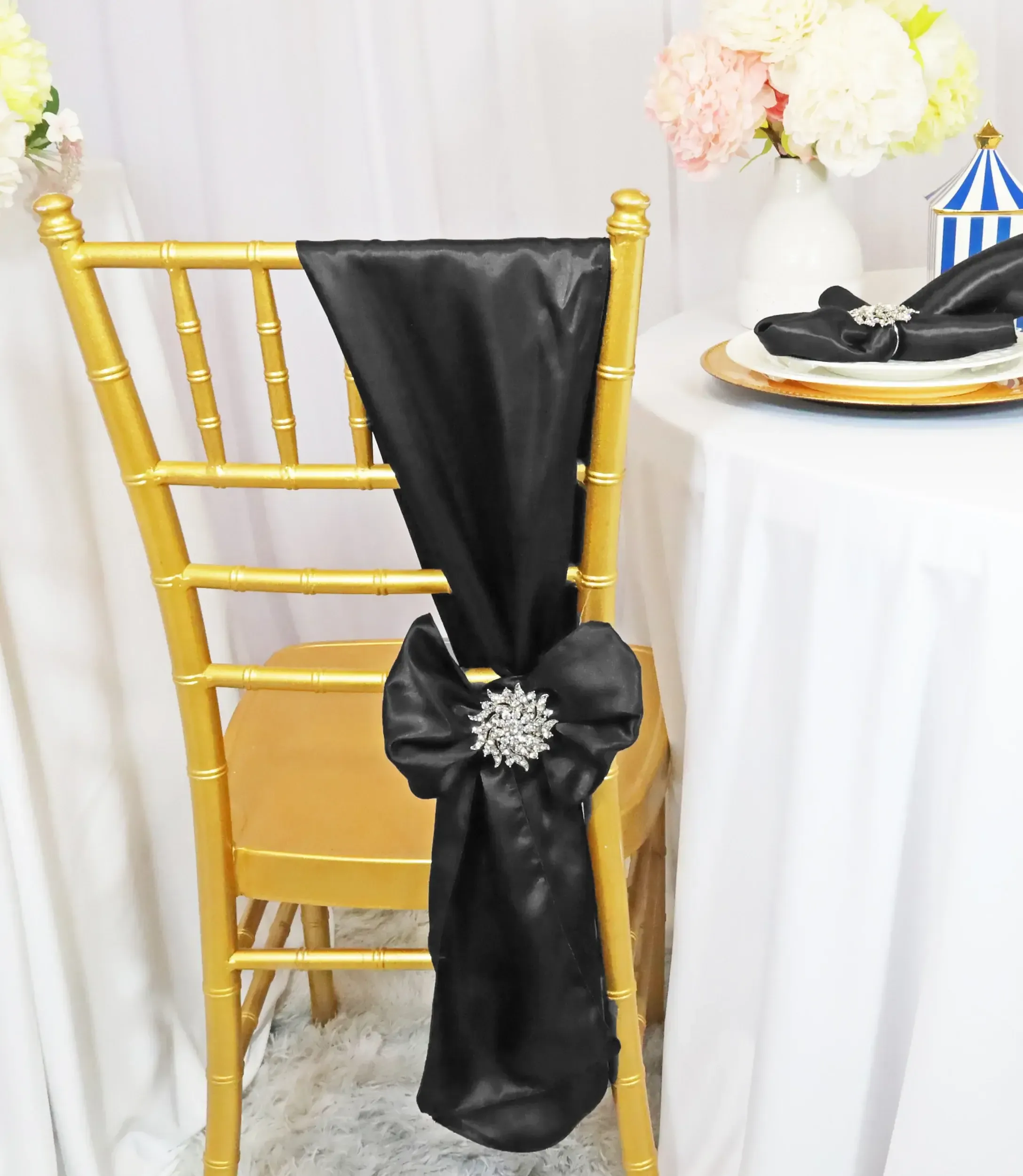 Black Satin Sashes