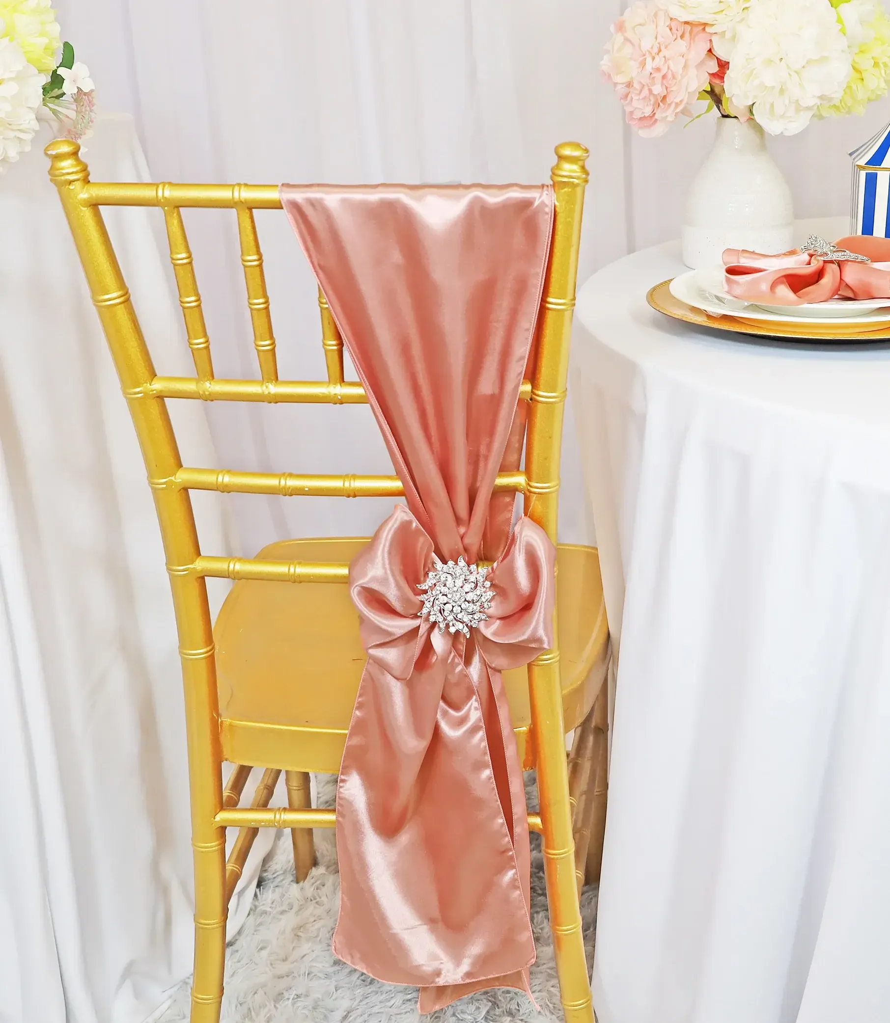 Rose Pink Satin Sashes