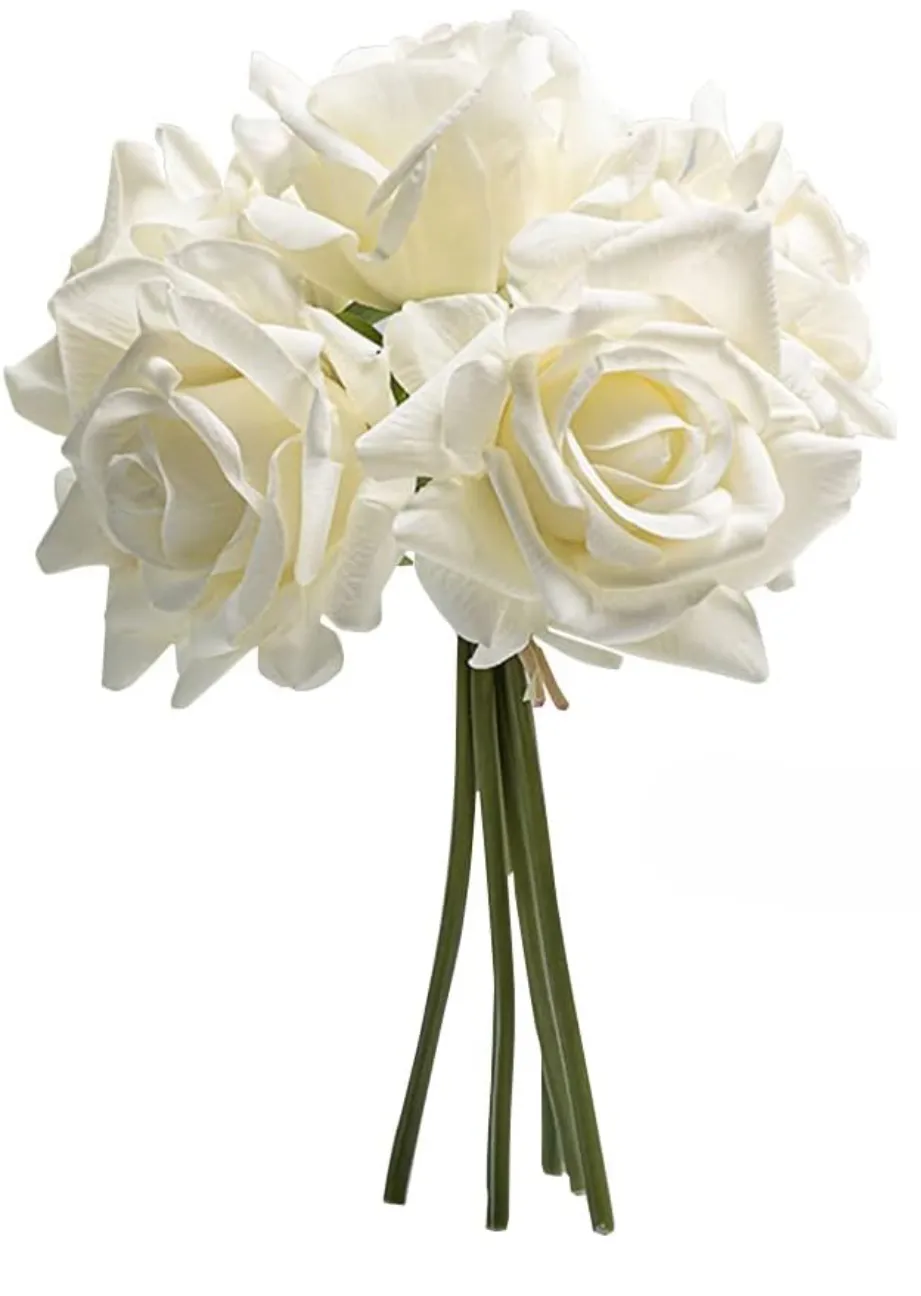 Real Touch White Roses