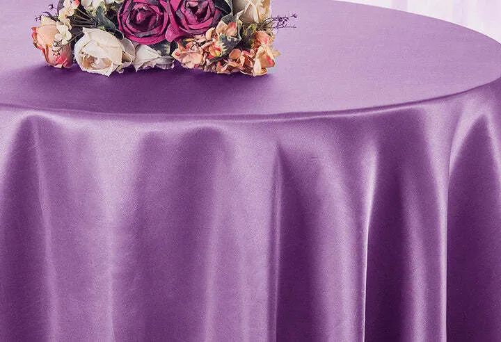90" Round Wisteria Satin Overlay