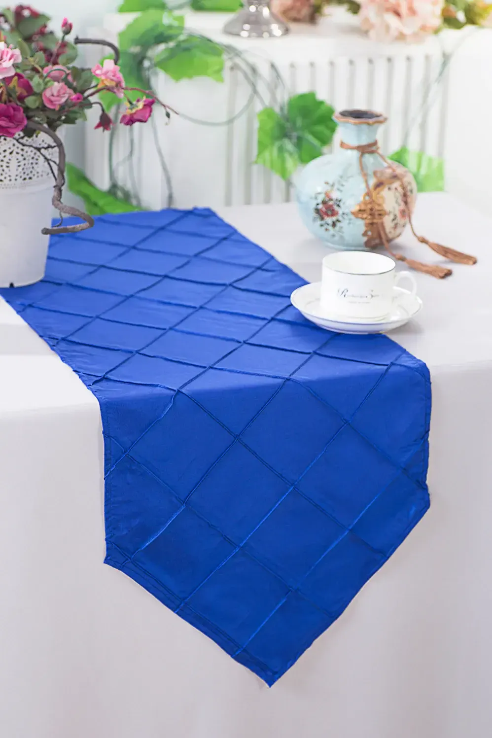Royal Blue Pintuck Table Runners