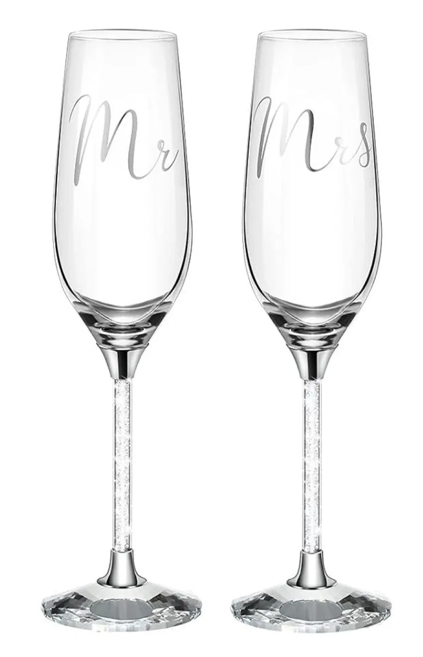 White Diamond Toasting Flutes