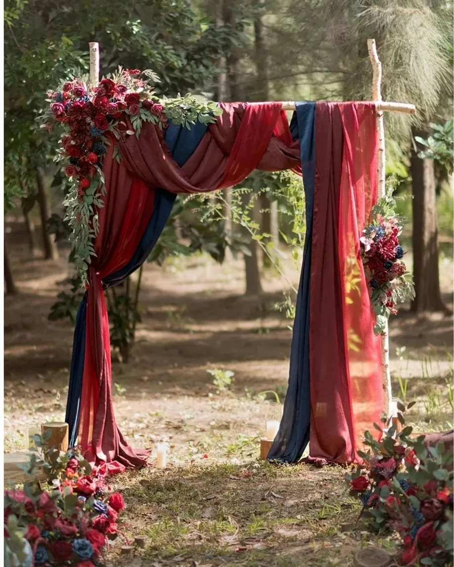 Burgundy and Navy Arbor Florals