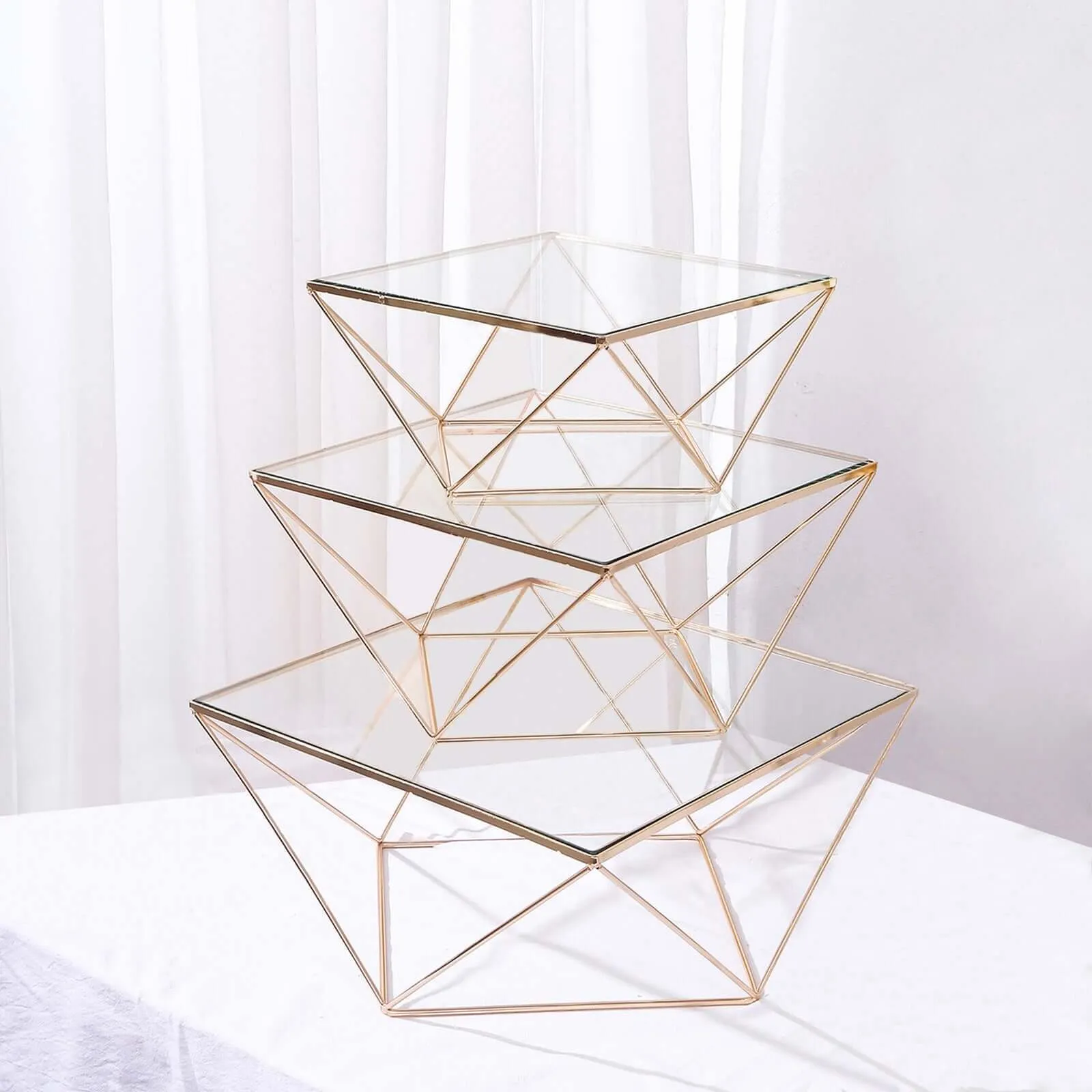 Gold Geometric Cake Stands