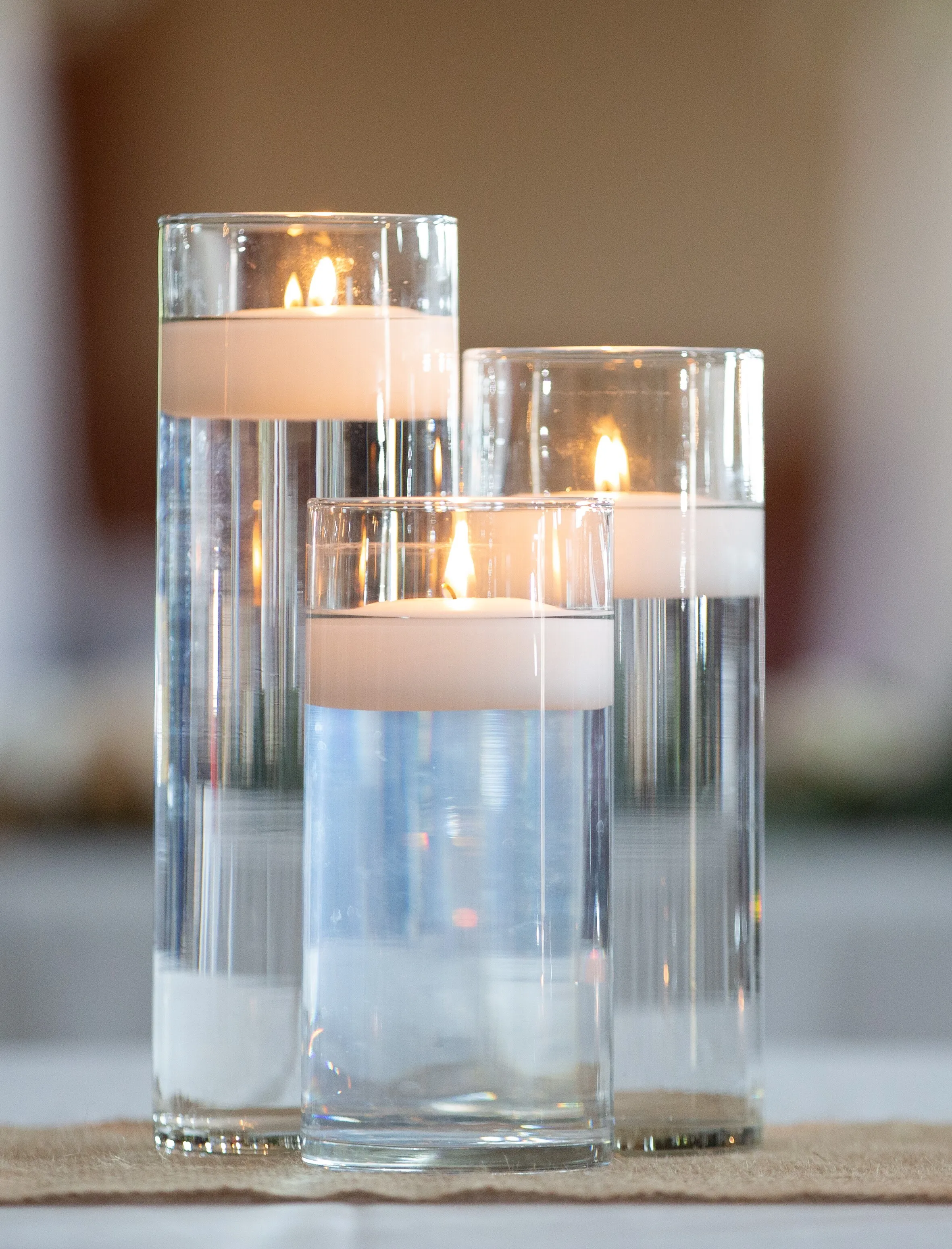 Tri-Cylinder Floating Candle Centerpiece