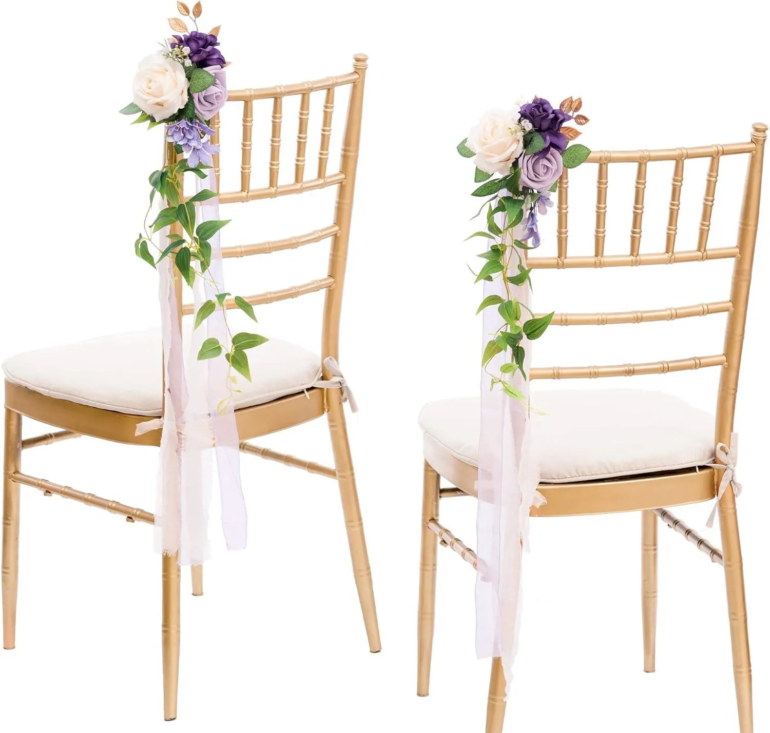 Lilac and Gold Aisle Flowers