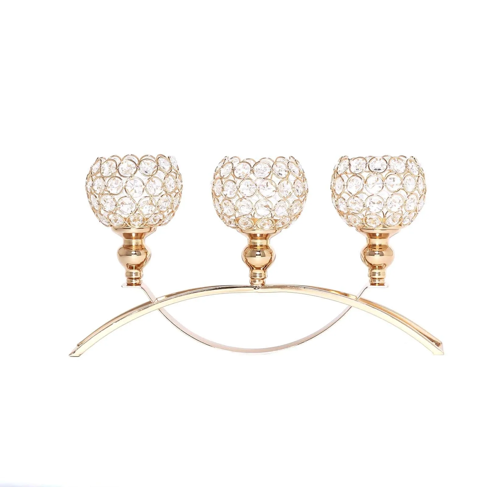 Gold and Crystal Arch Candelabra