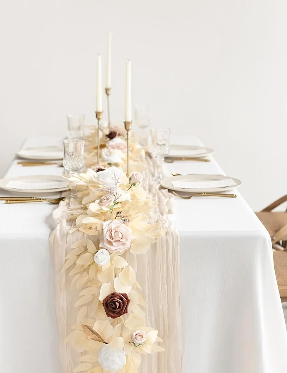 Ivory and Brown Sign Garland