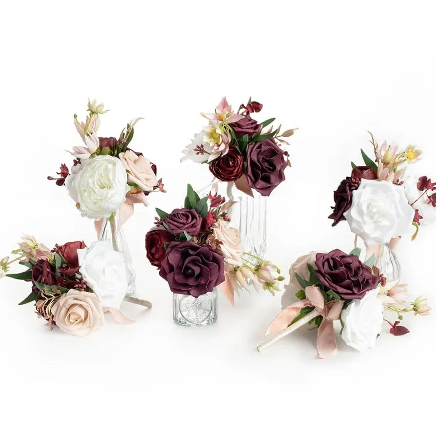 Burgundy and Blush Mini Bouquets
