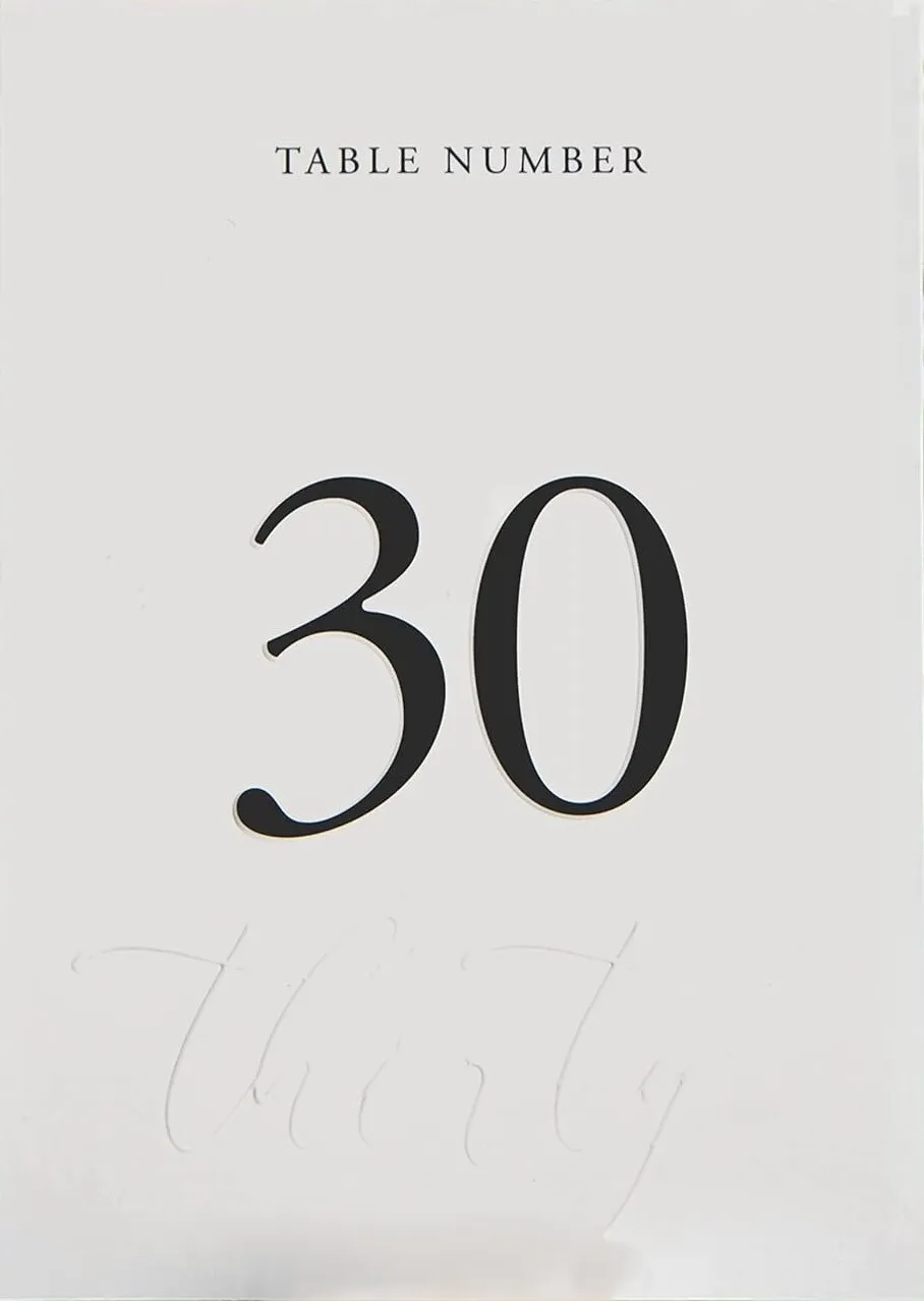 Table Numbers - Black set 2