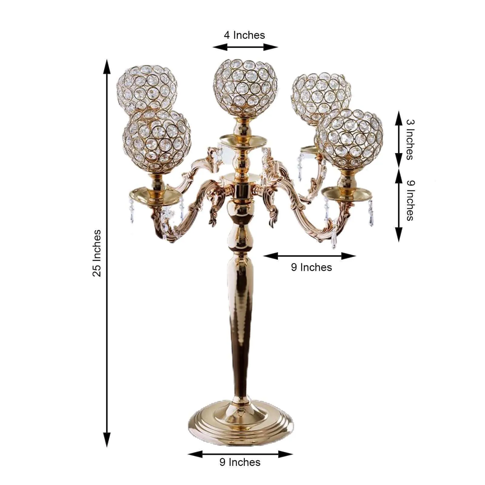 Tall Gold and Crystal Candelabras