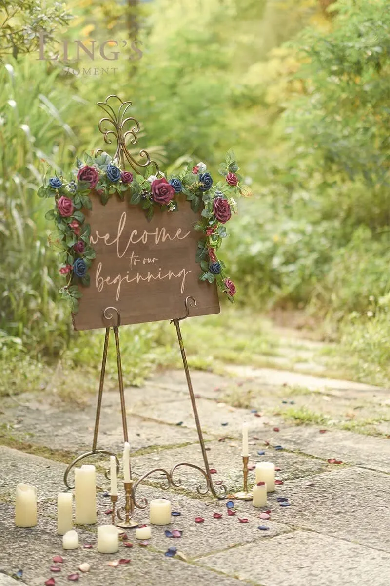Burgundy and Navy Sign Garland