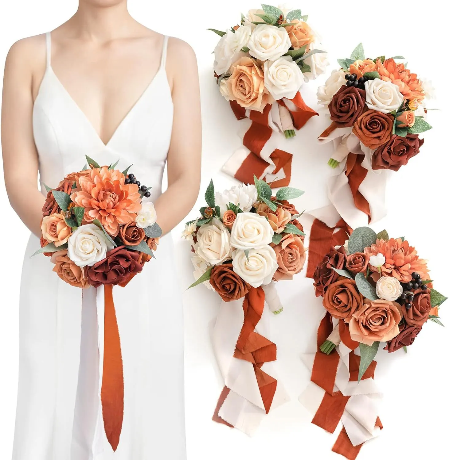 Terracotta Bridesmaid Bouquets