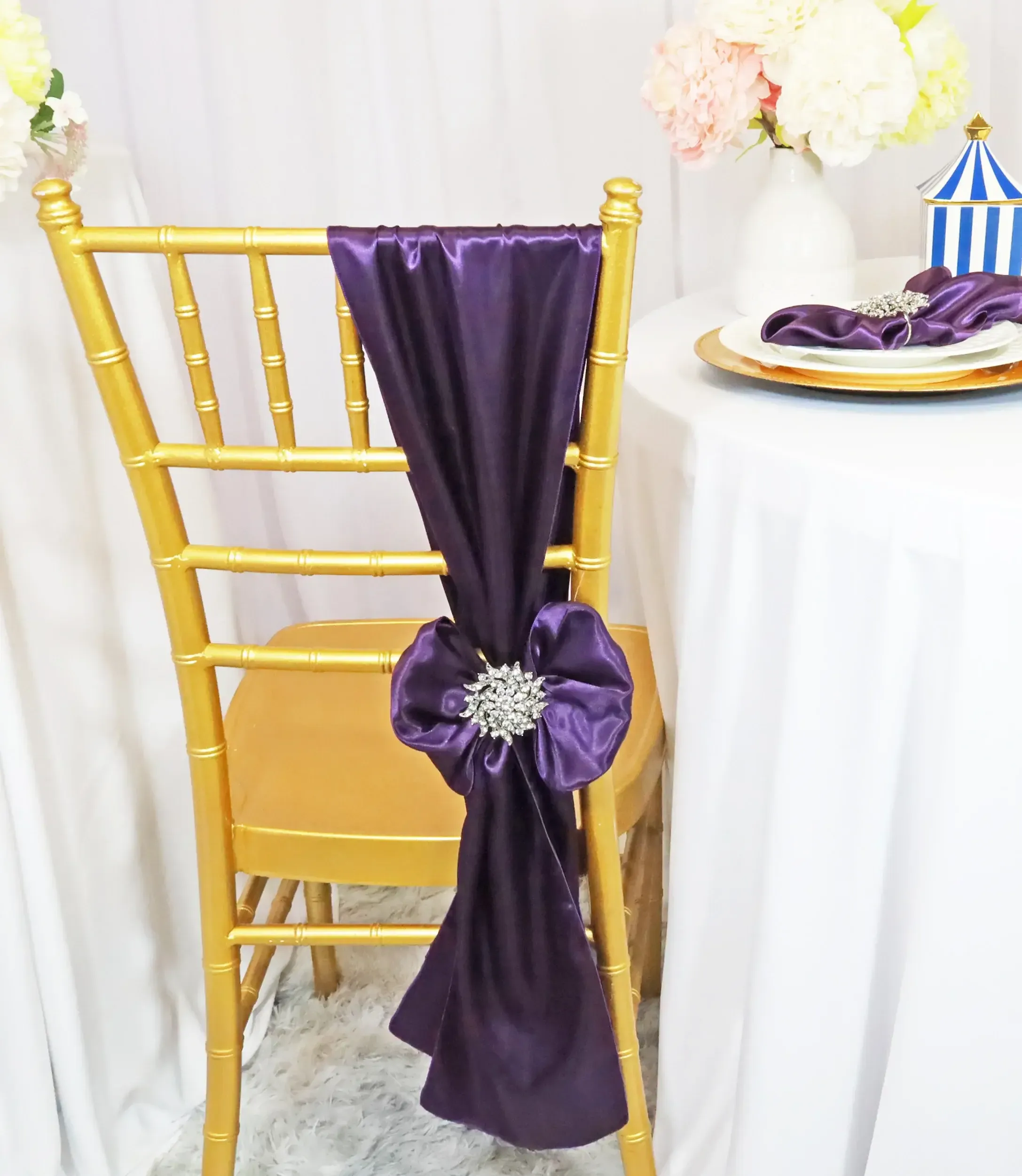 Eggplant Satin Sashes