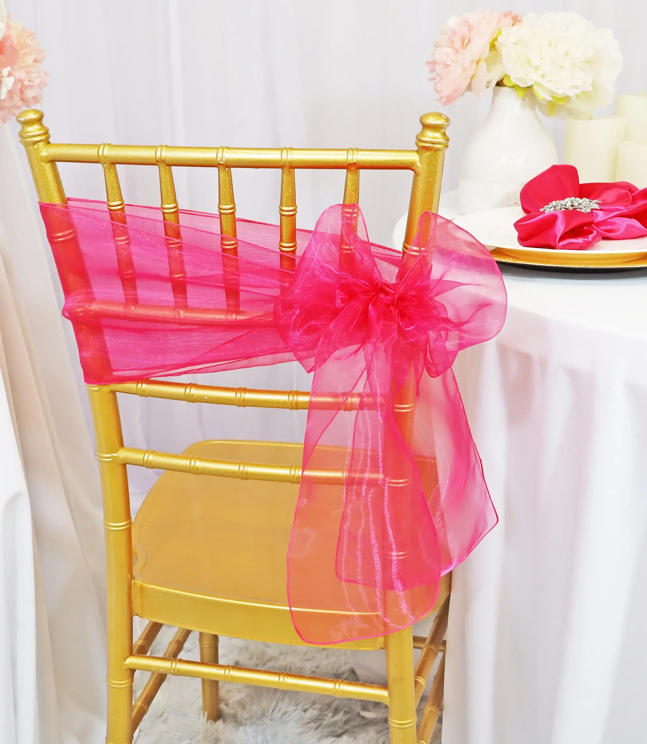 Fuchsia Organza Sashes