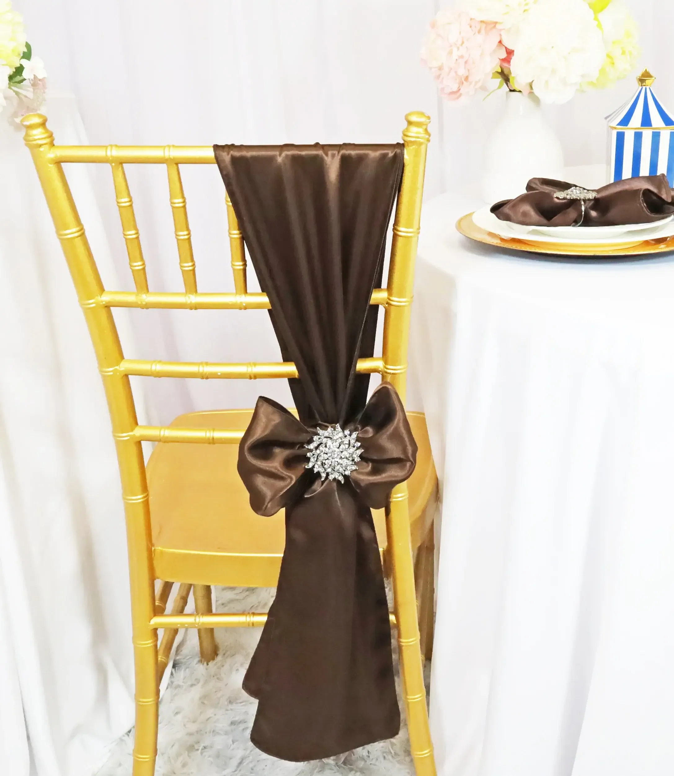 Chocolate Brown Satin Sashes