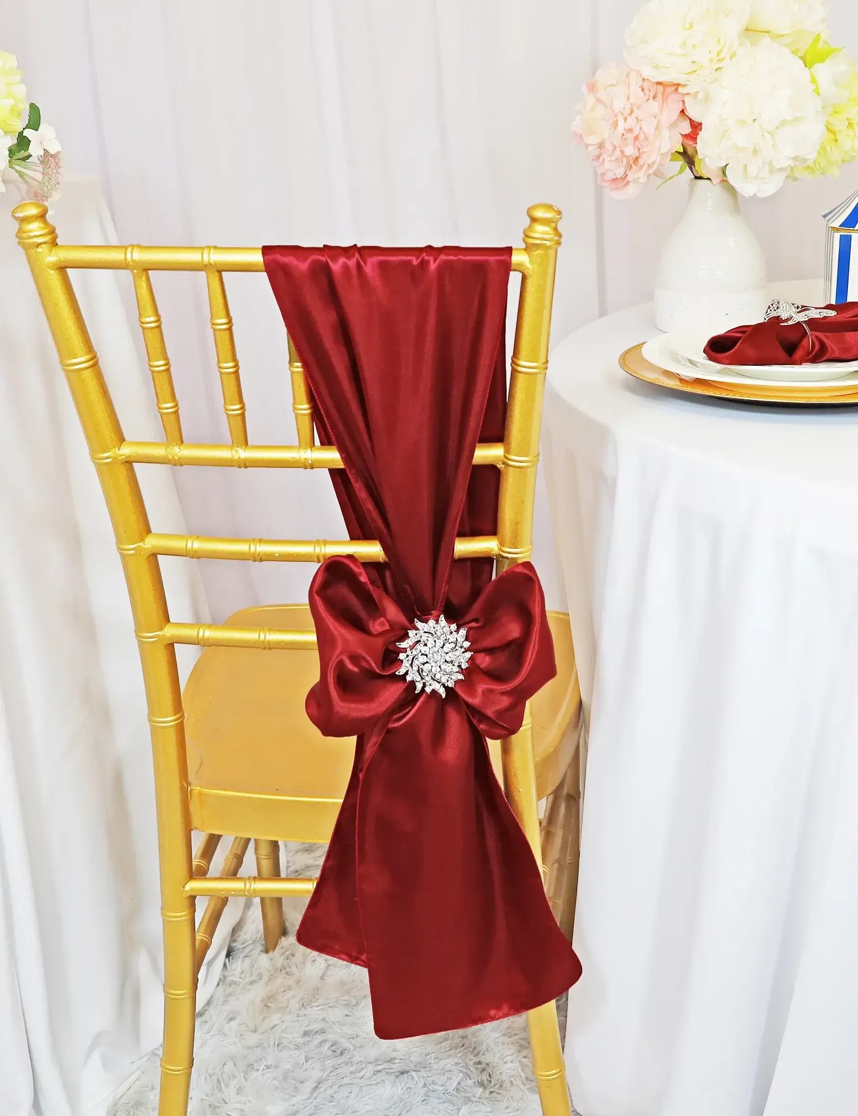 Apple Red Satin Sashes