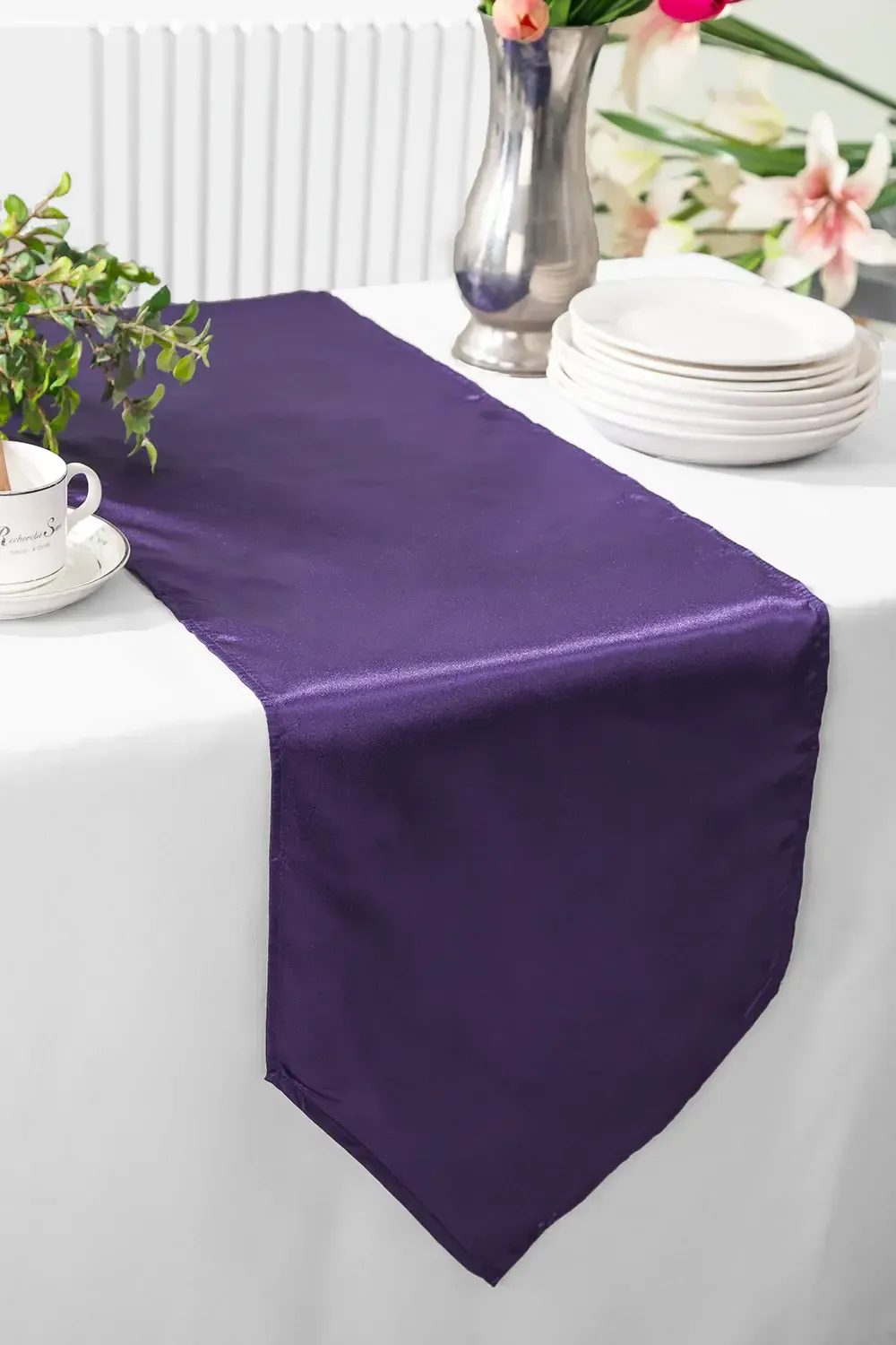 Eggplant Satin Table Runners