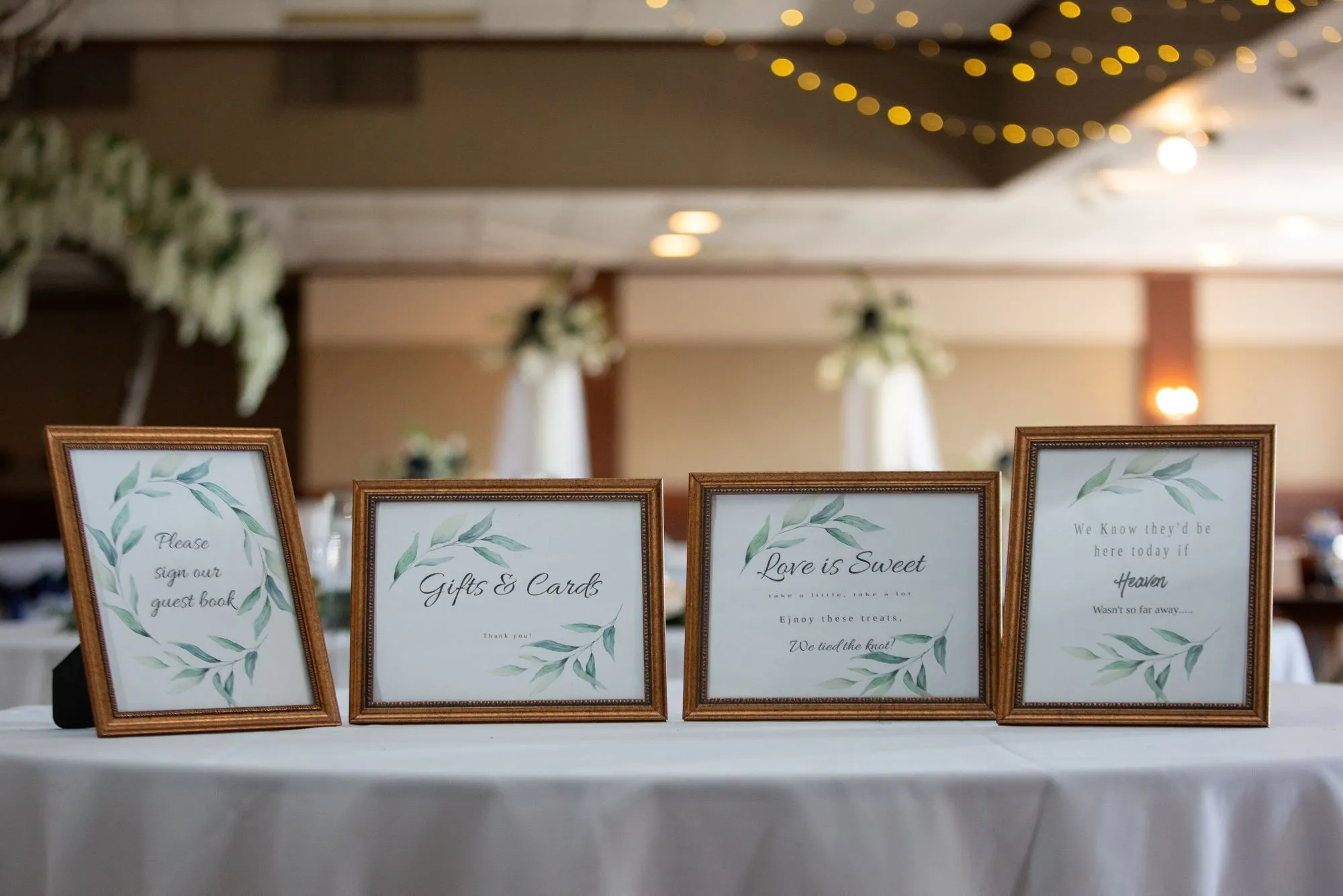 Brass Frame Eucalyptus Sign Set