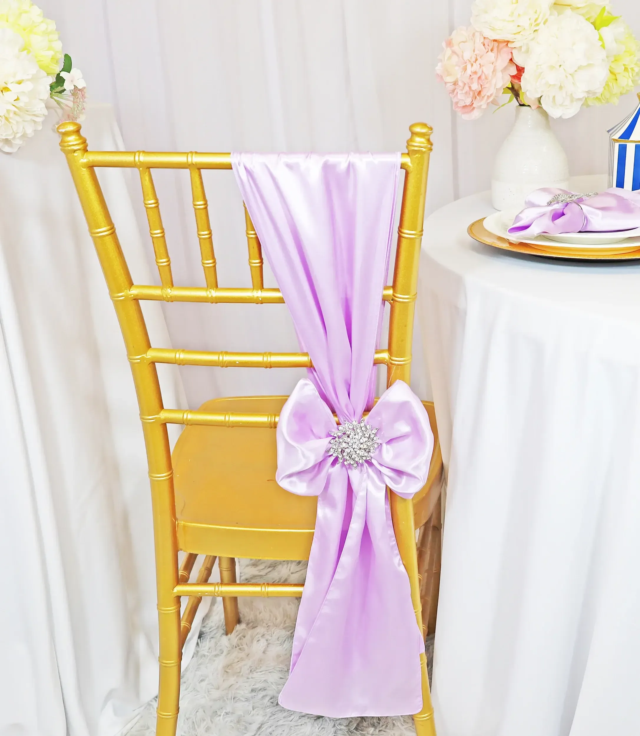 Lavender Satin Sashes