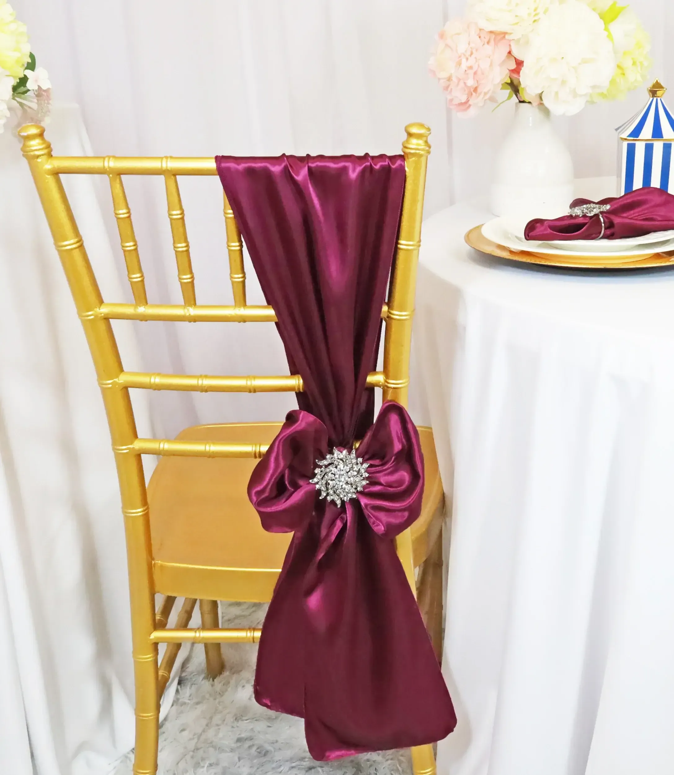 Sangria Satin Sashes