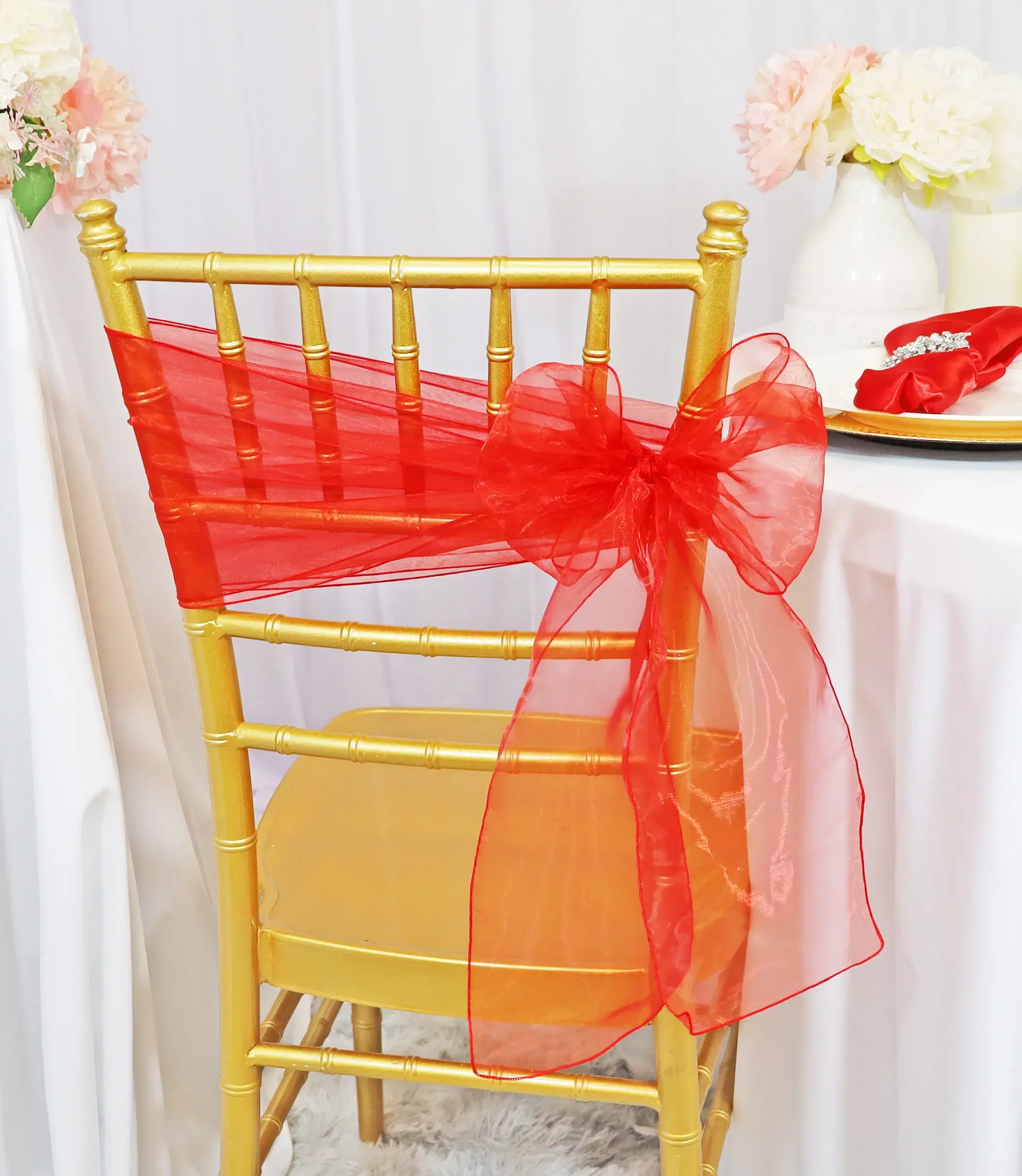 Red Organza Sashes
