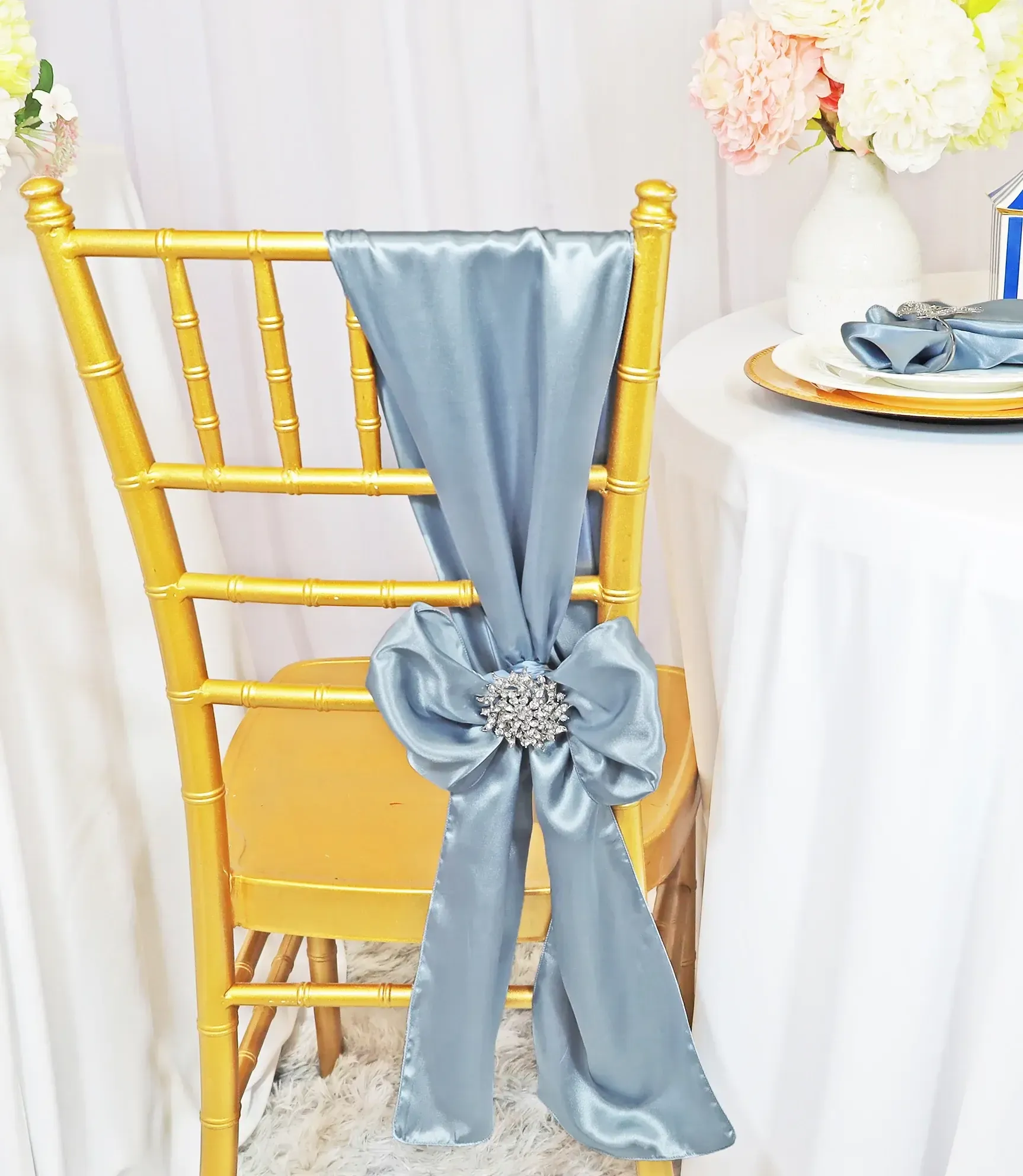 Dusty Blue Satin Sashes
