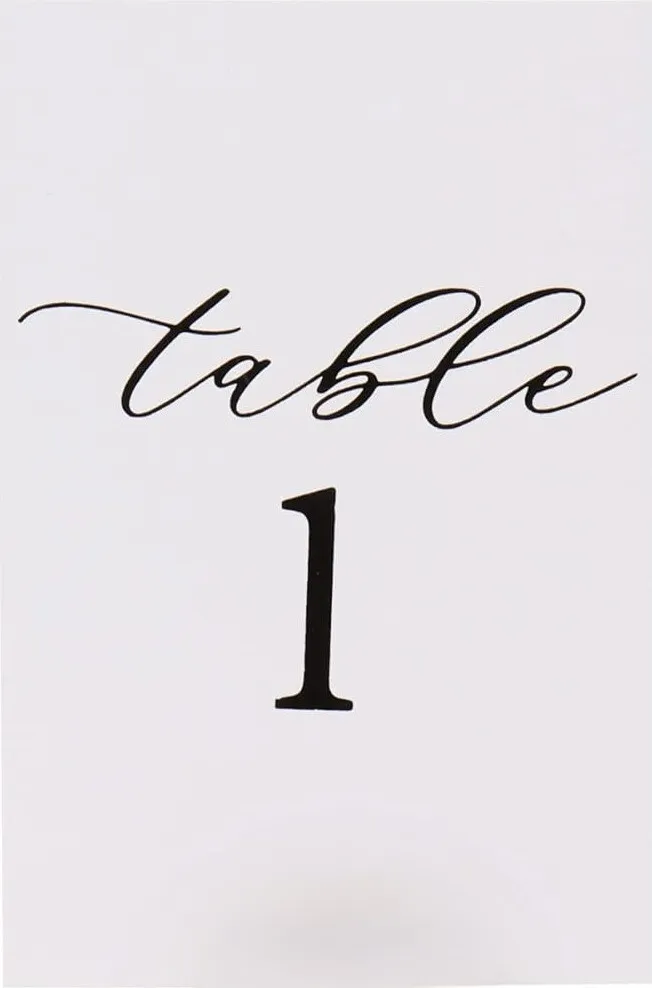 Table Numbers - Black Set 5