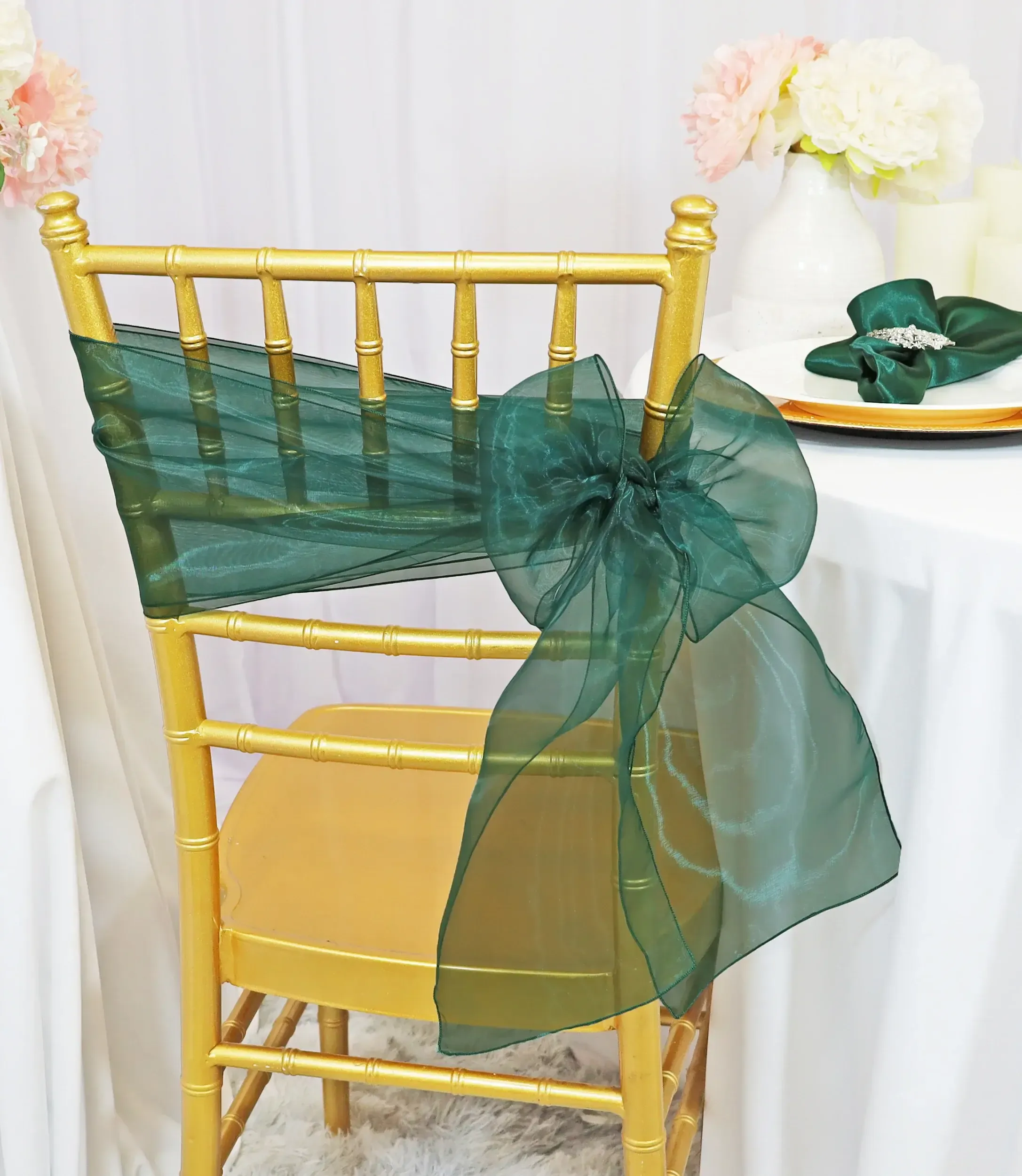 Forest/Hunter Green Organza Sashes