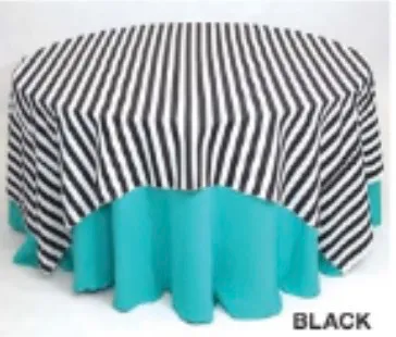 Linen-Awning Stripe-topper 90 X 90- black and white