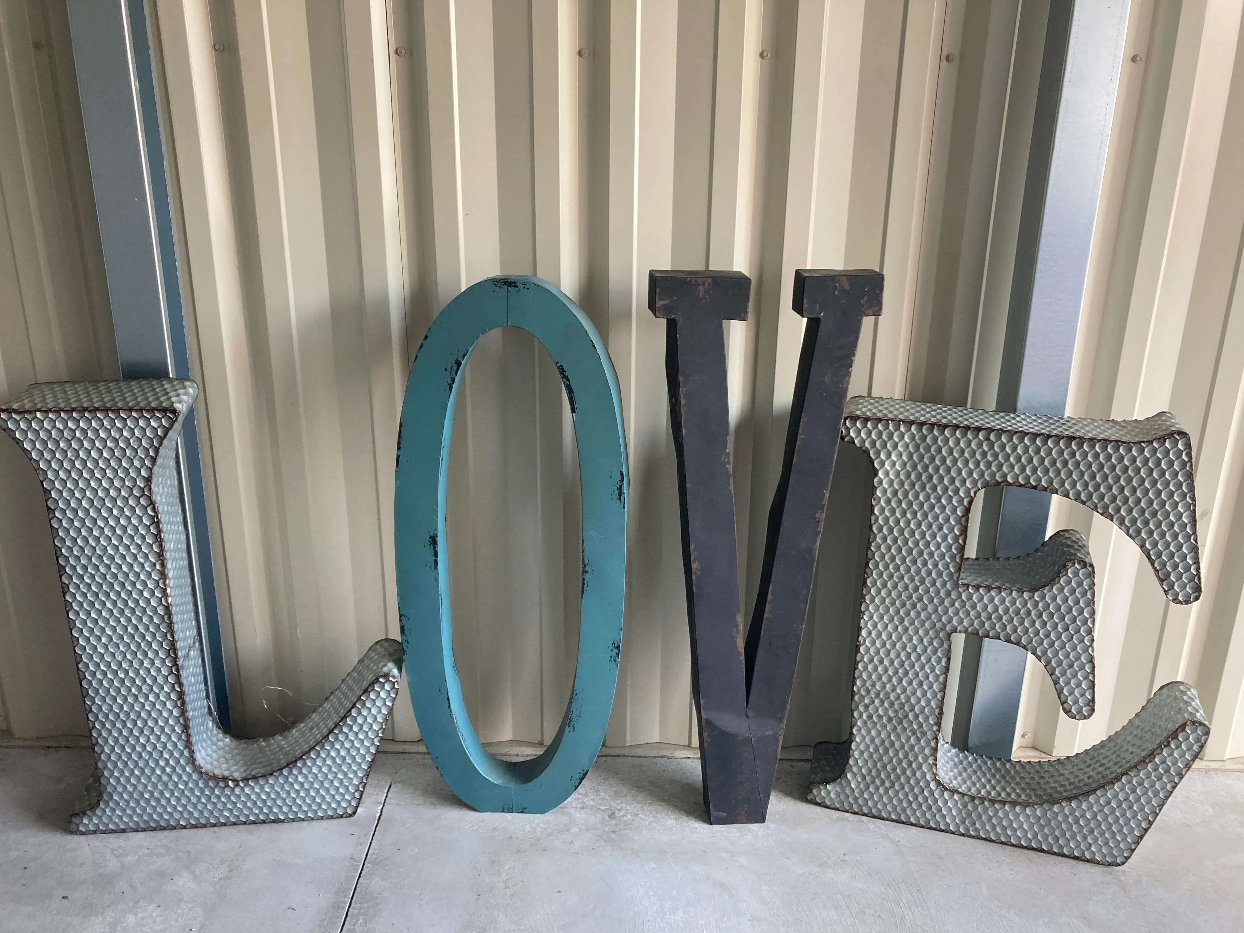 Galvanized "LOVE" Letters Set- Item # 1507
