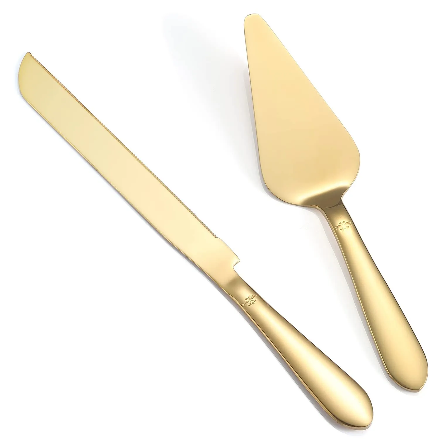 Cake cutting set-gold