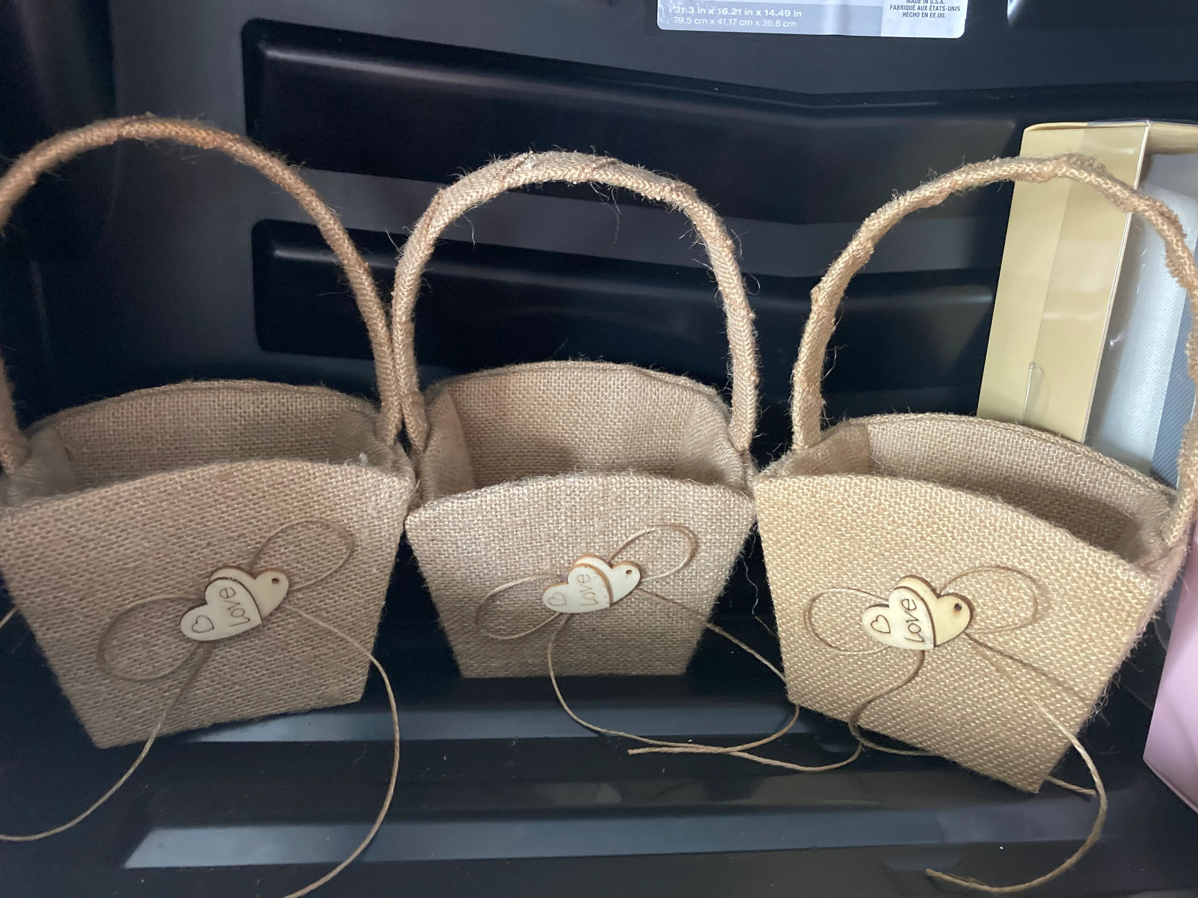 Flower girl basket-burlap