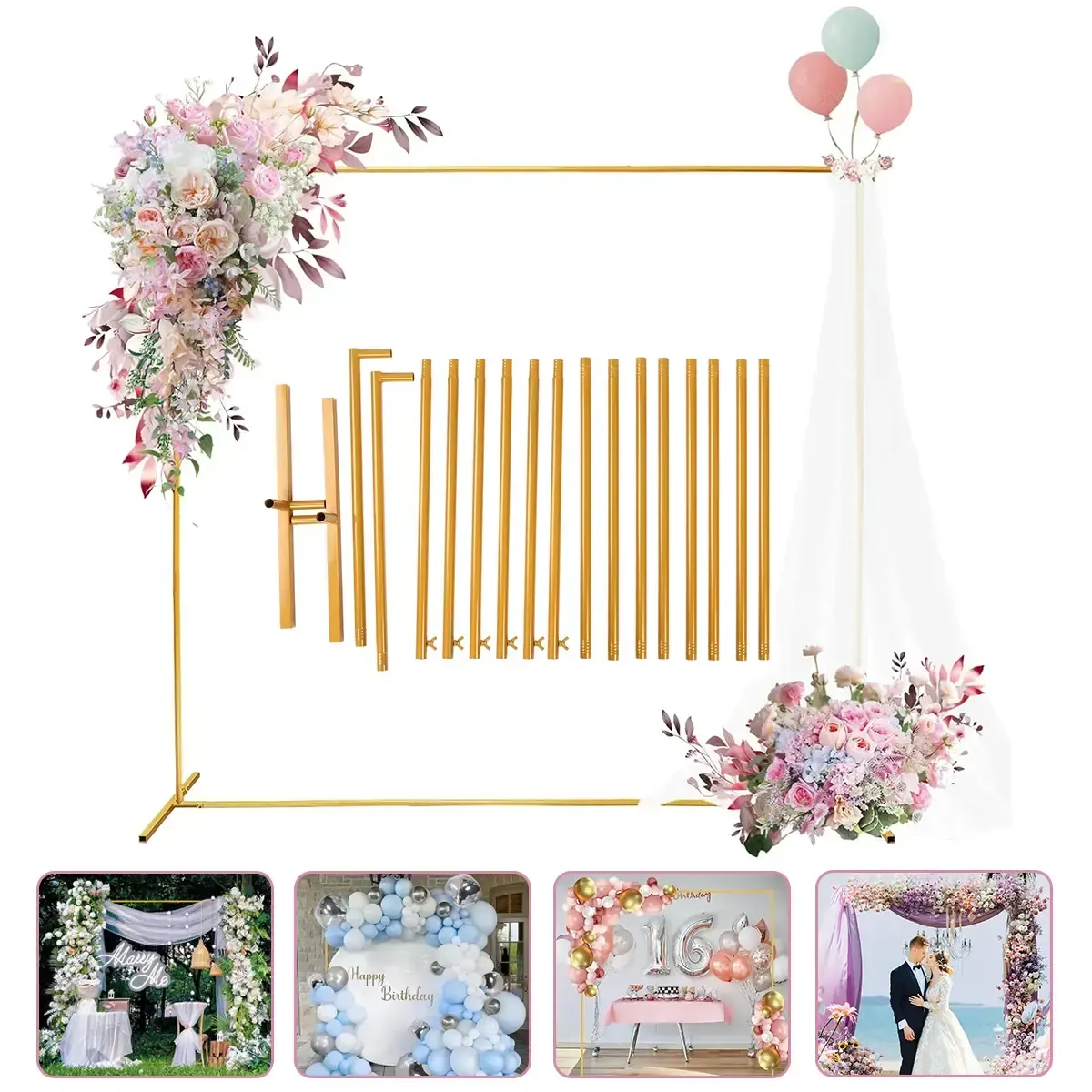Gold backdrop stand-square