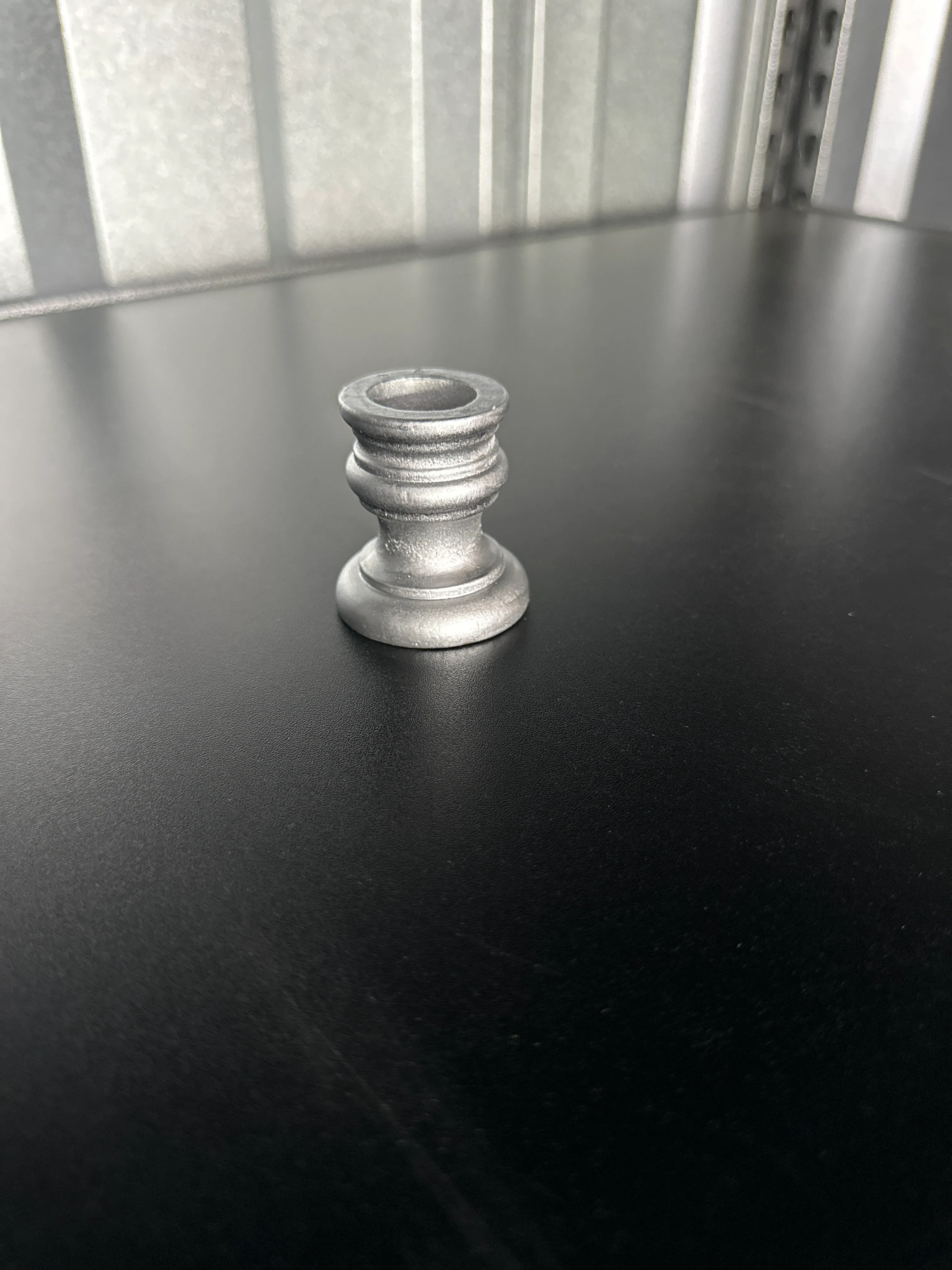 Silver wooden candlestick small