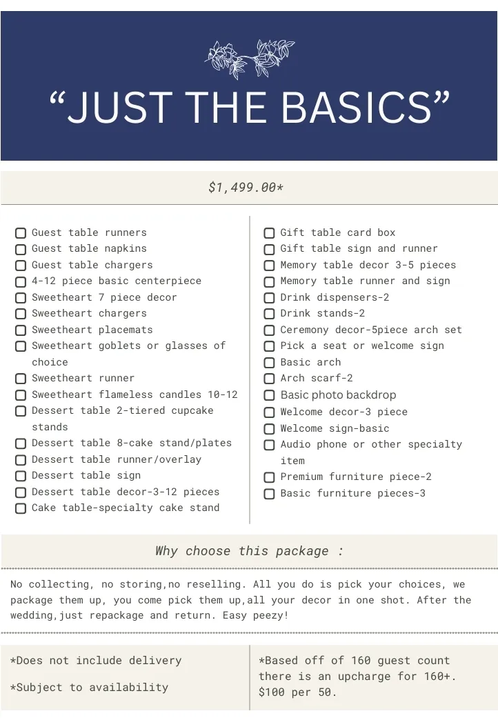 Package-"Just The Basics"