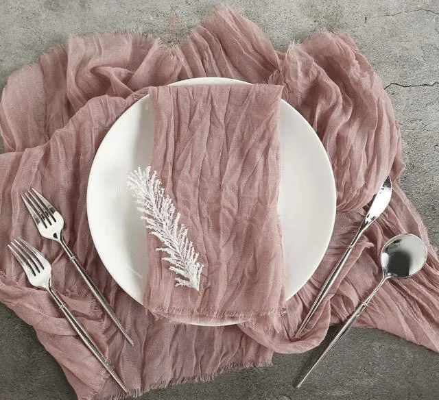 Gauze Dusty Pink Runner- Item # 2006