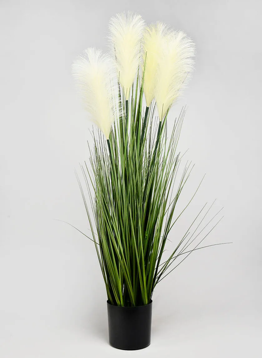 36" Potted Artificial pampas