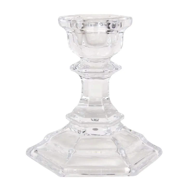 Taper Candle holder-clear-short mixed styles